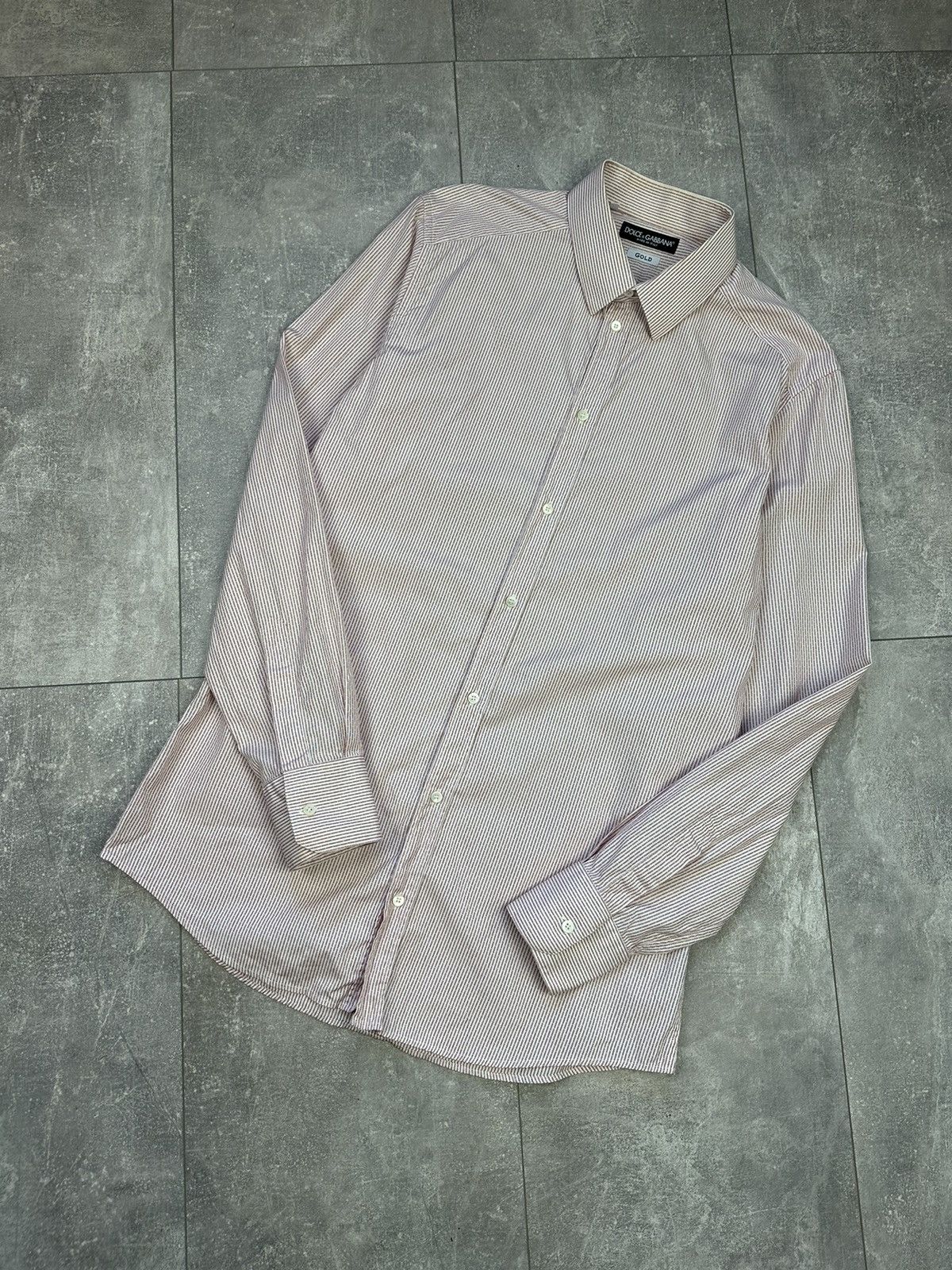 Dolce & Gabbana Dolce & Gabbana Gold Striped Shirts Button Up Size US L / EU 52-54 / 3 - 2 Thumbnail