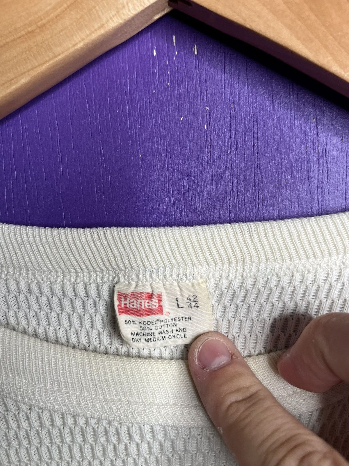 Hanes × Vintage Vintage 60s Hanes thermal long-sleeve t-shirt Size US M / EU 48-50 / 2 - 4 Thumbnail