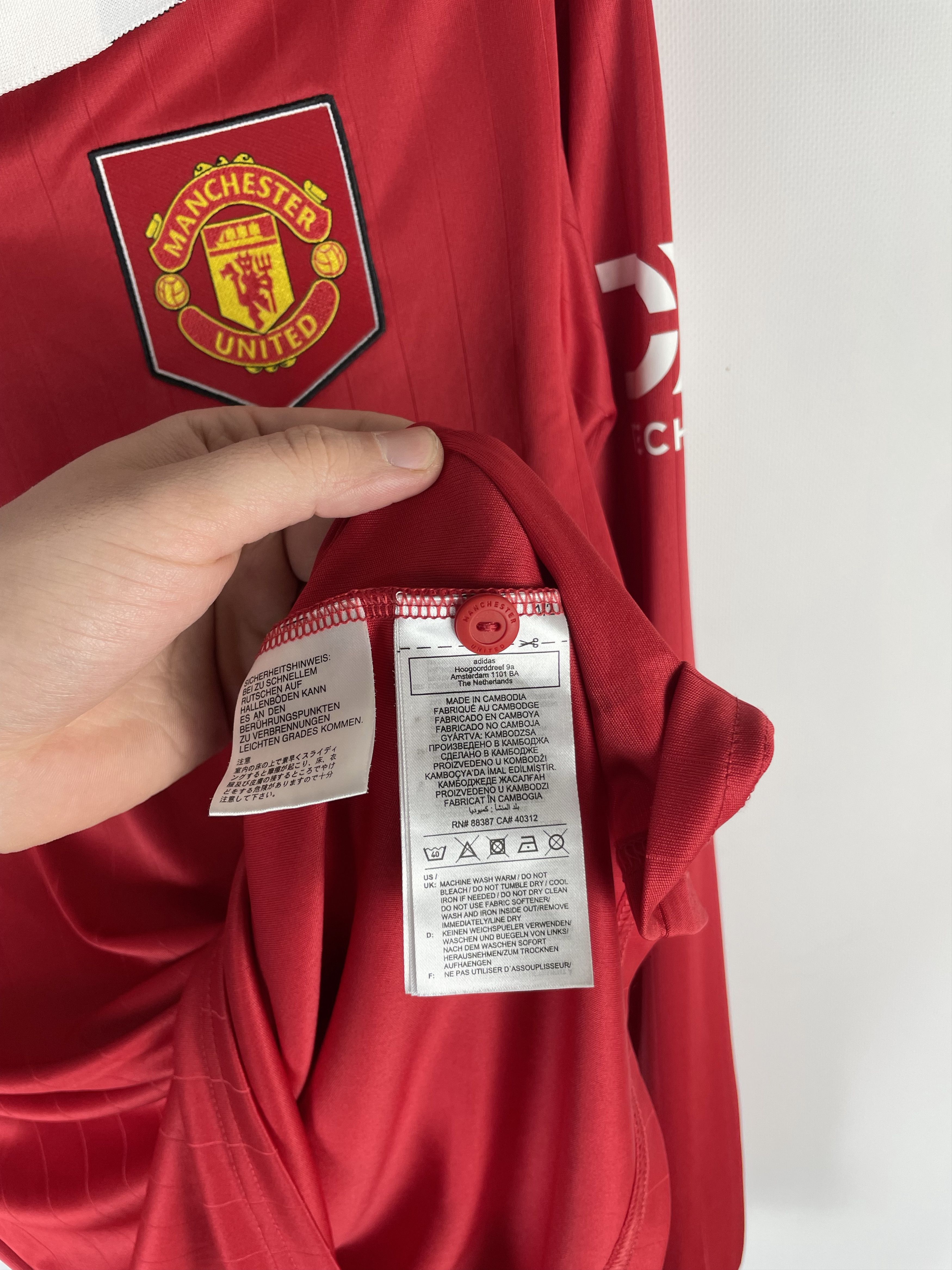 Adidas × Vintage Adidas Manchester United 22/23 Home Jersey Long Sleeve Size US M / EU 48-50 / 2 - 7 Thumbnail