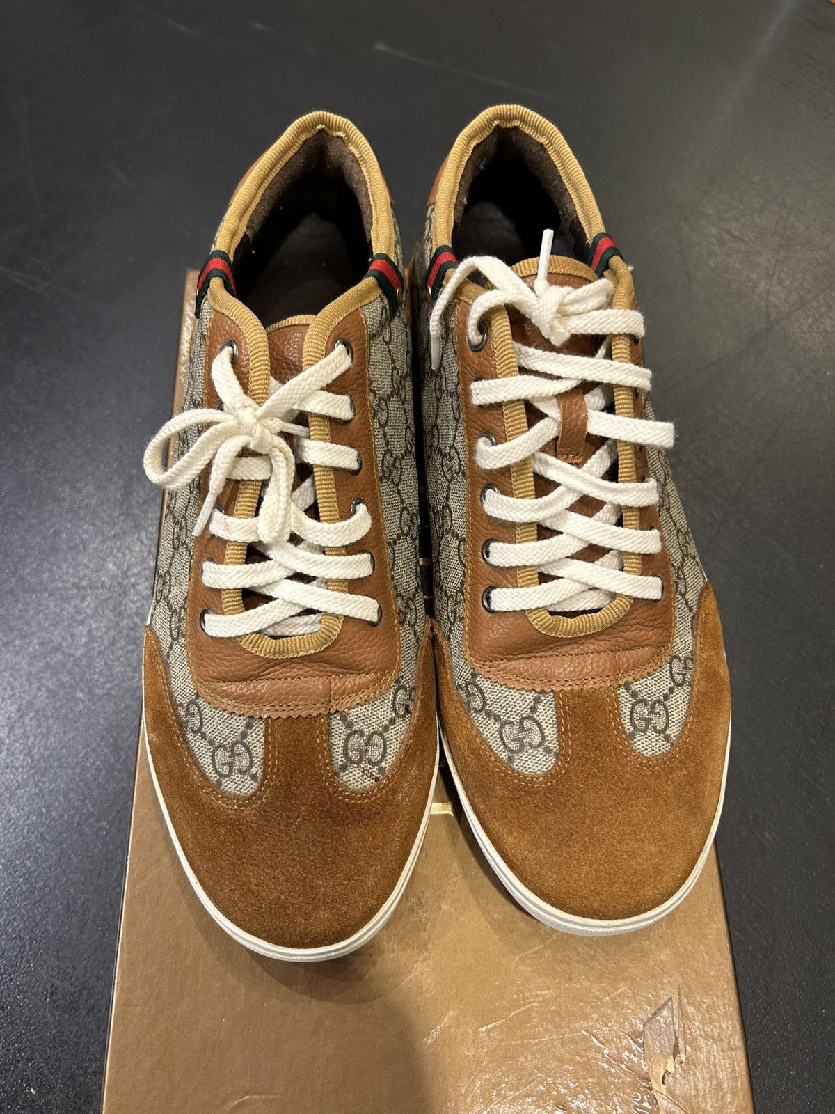Gucci Gucci Monogram Low Top Sneakers Size US 12 / EU 45 - 4 Thumbnail