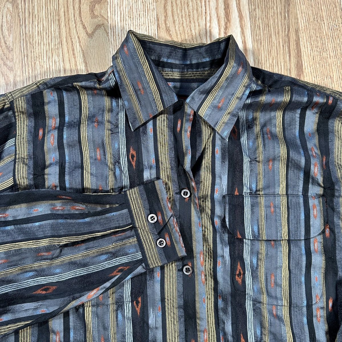 Kenzo VTG 90s Kenzo Paris Abstract African Textiles Dress Shirt Size US M / EU 48-50 / 2 - 7 Thumbnail