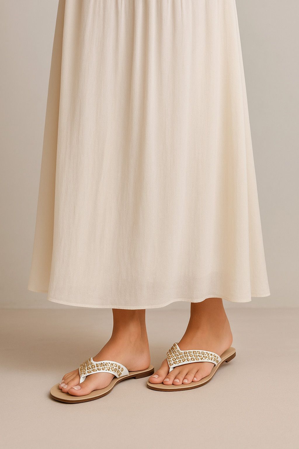 Giuseppe Zanotti Giuseppe Zanotti White Leather Studded Sandals 36 Size US 6 / IT 36 - 1 Thumbnail