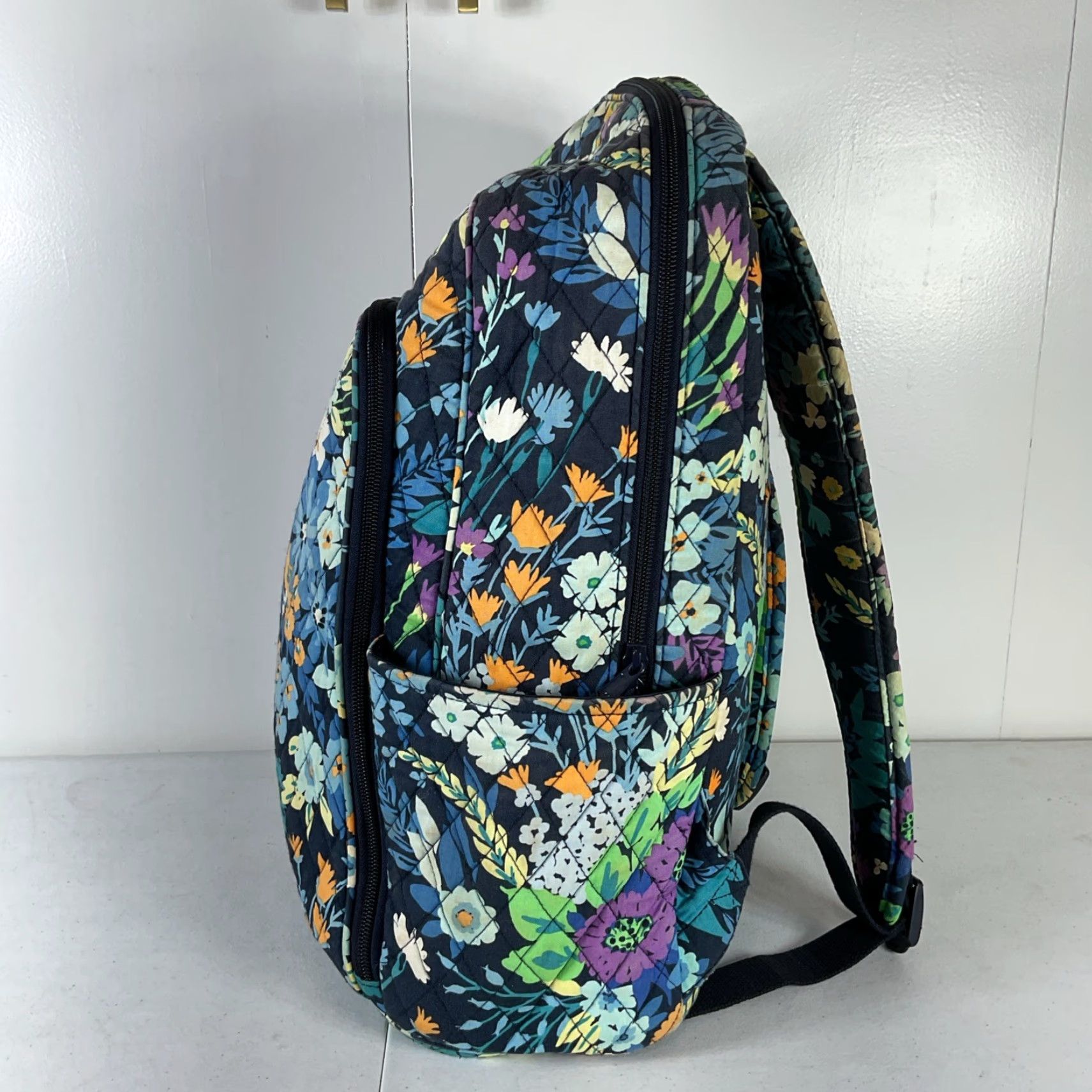 Vera Bradley Essential Large Backpack Blue Floral Spring 
