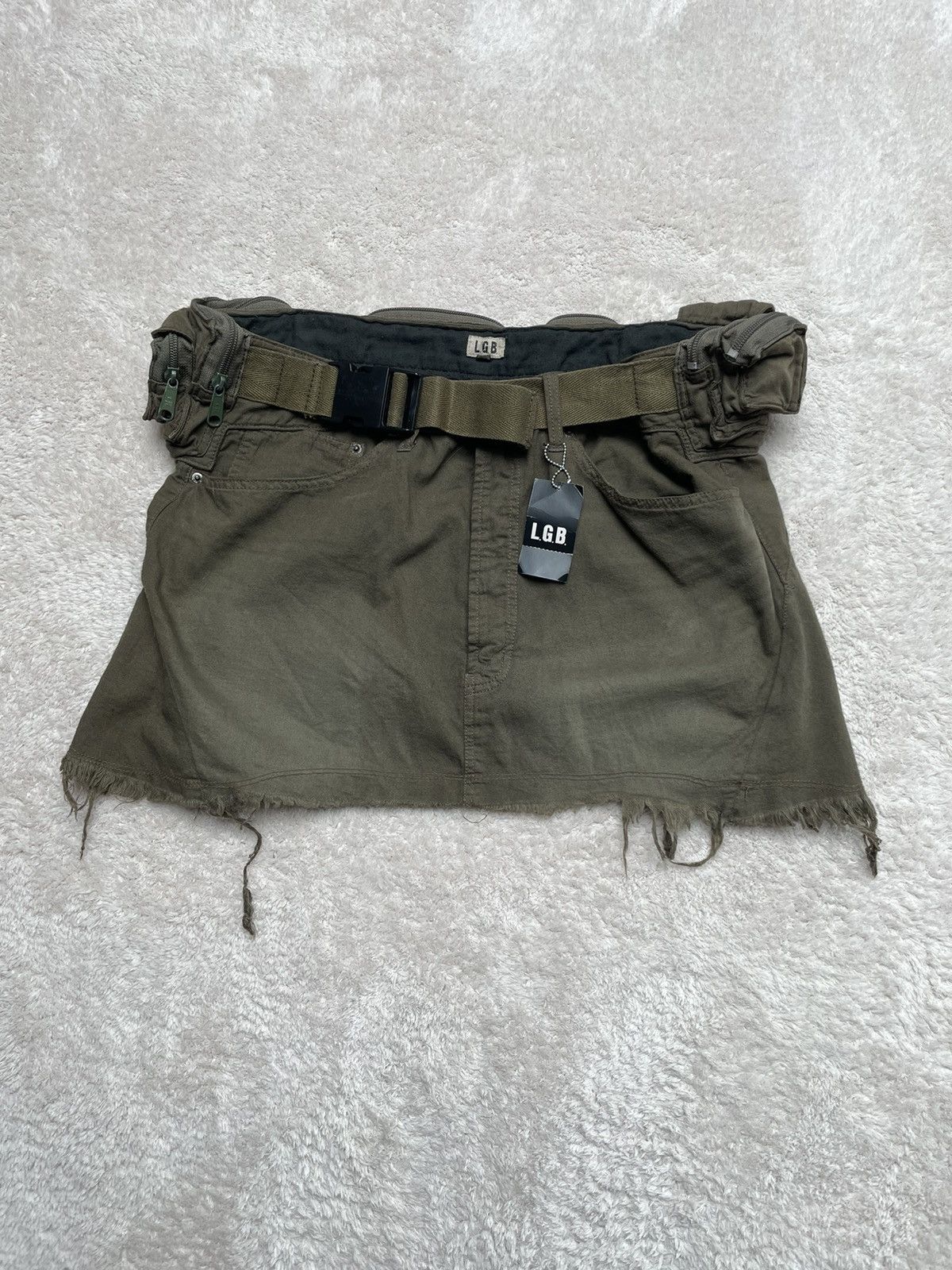 Le Grande Bleu (L.G.B.) 2000s L..G.B distressed cargo skirt Size 27" / US 4 / IT 40 - 1 Thumbnail