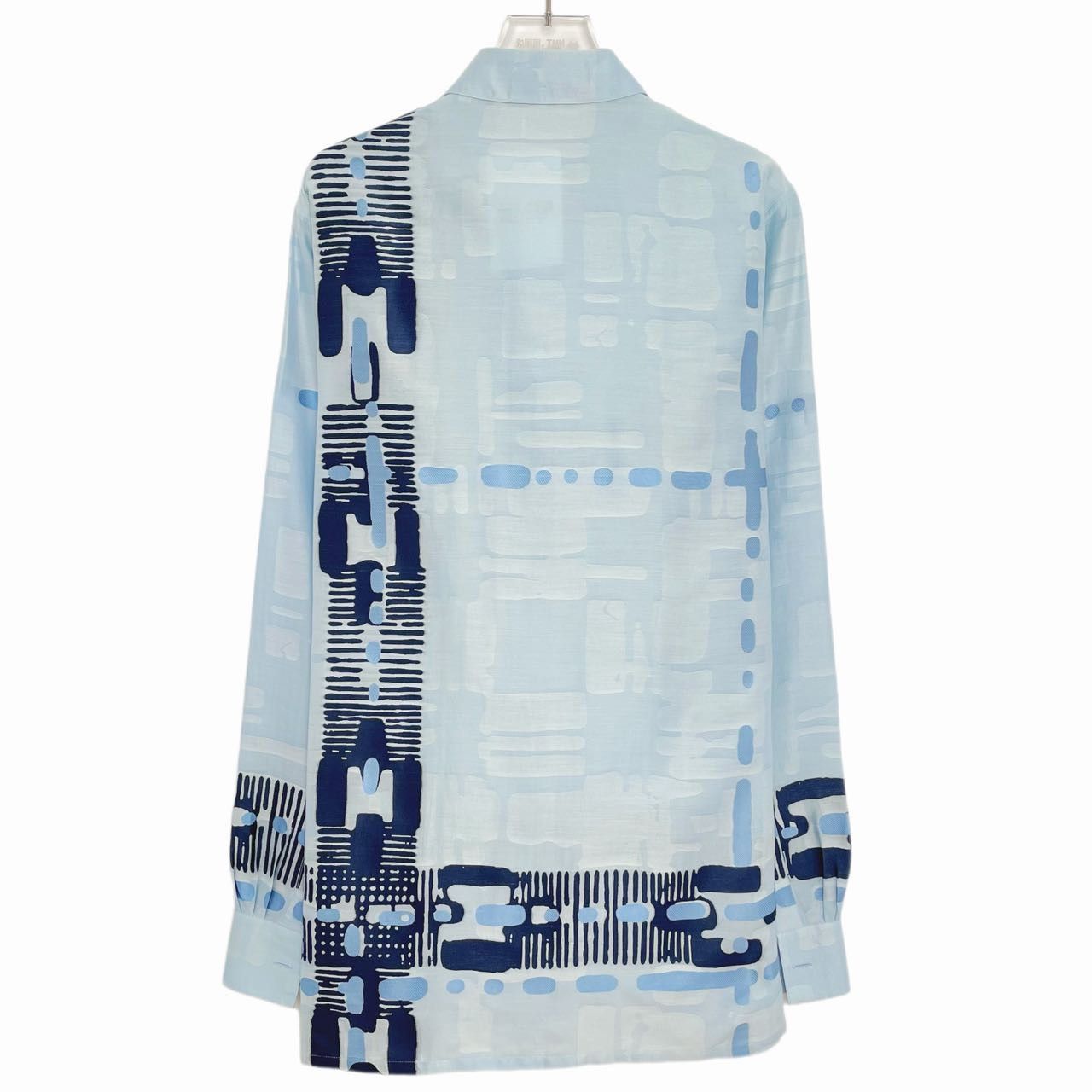 Hermes Hermes Blue Irregular Pattern Shirt K26WX Size US S / EU 44-46 / 1 - 2 Thumbnail