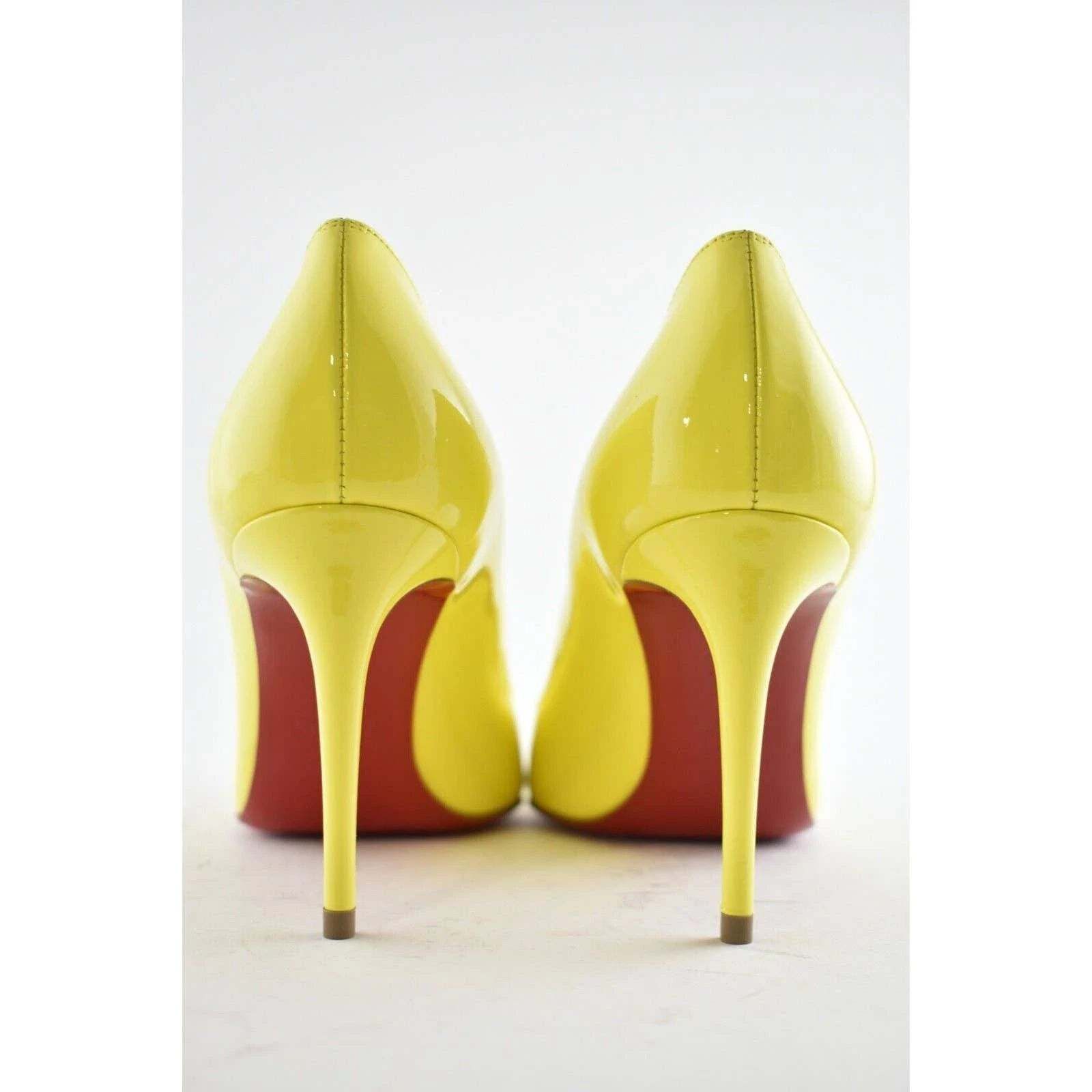 Christian Louboutin Pigalle Follies 85 Citronnade Yellow Patent Heel Pump 37 Size US 7 / IT 37 - 11 Thumbnail