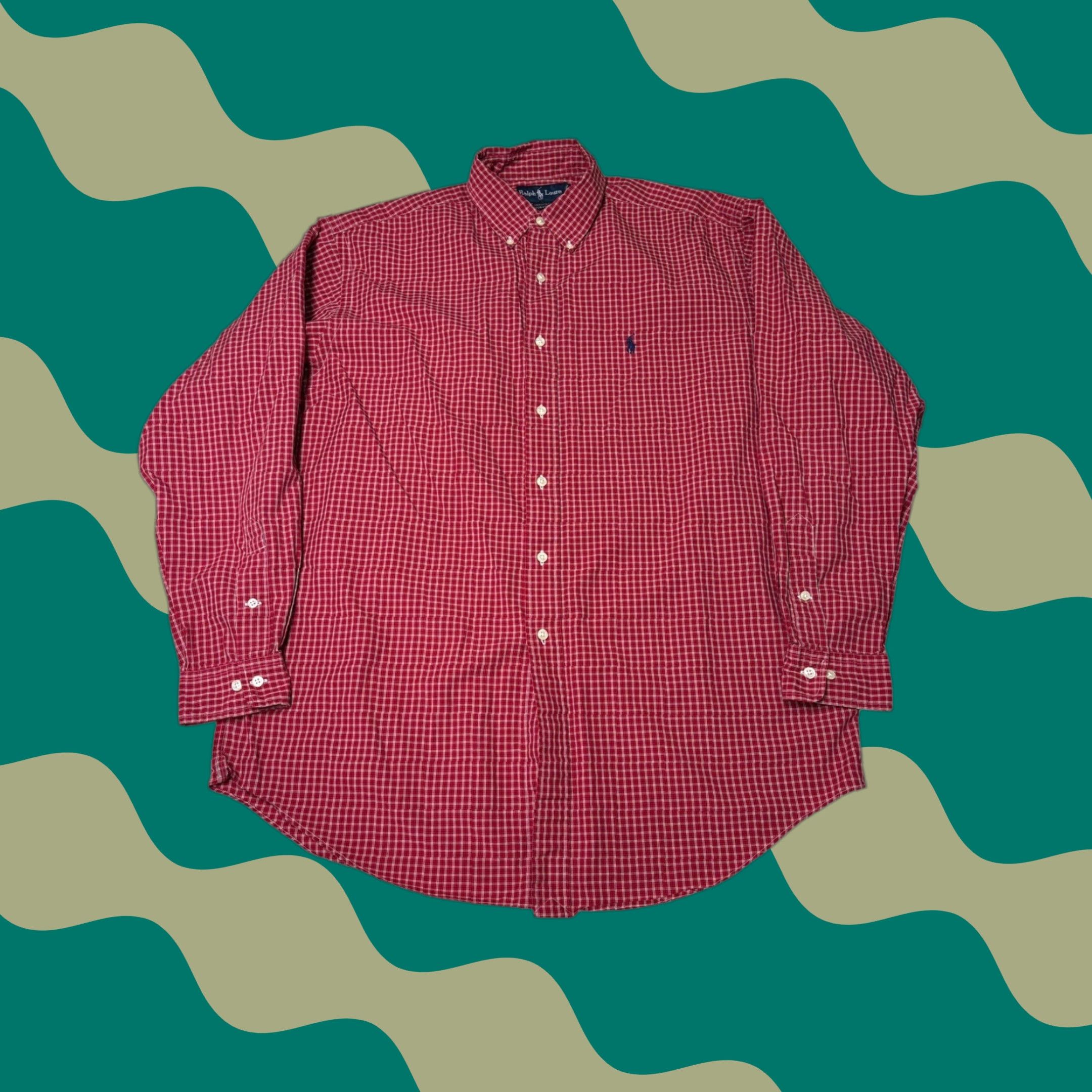 Ralph Lauren Ralph Lauren Yarmouth Men's Red Gingham Button-Down Shirt Check Casual Classic Fit Long Sleeve 16 1/2 34/35 Mens Size US L / EU 52-54 / 3 - 1 Thumbnail