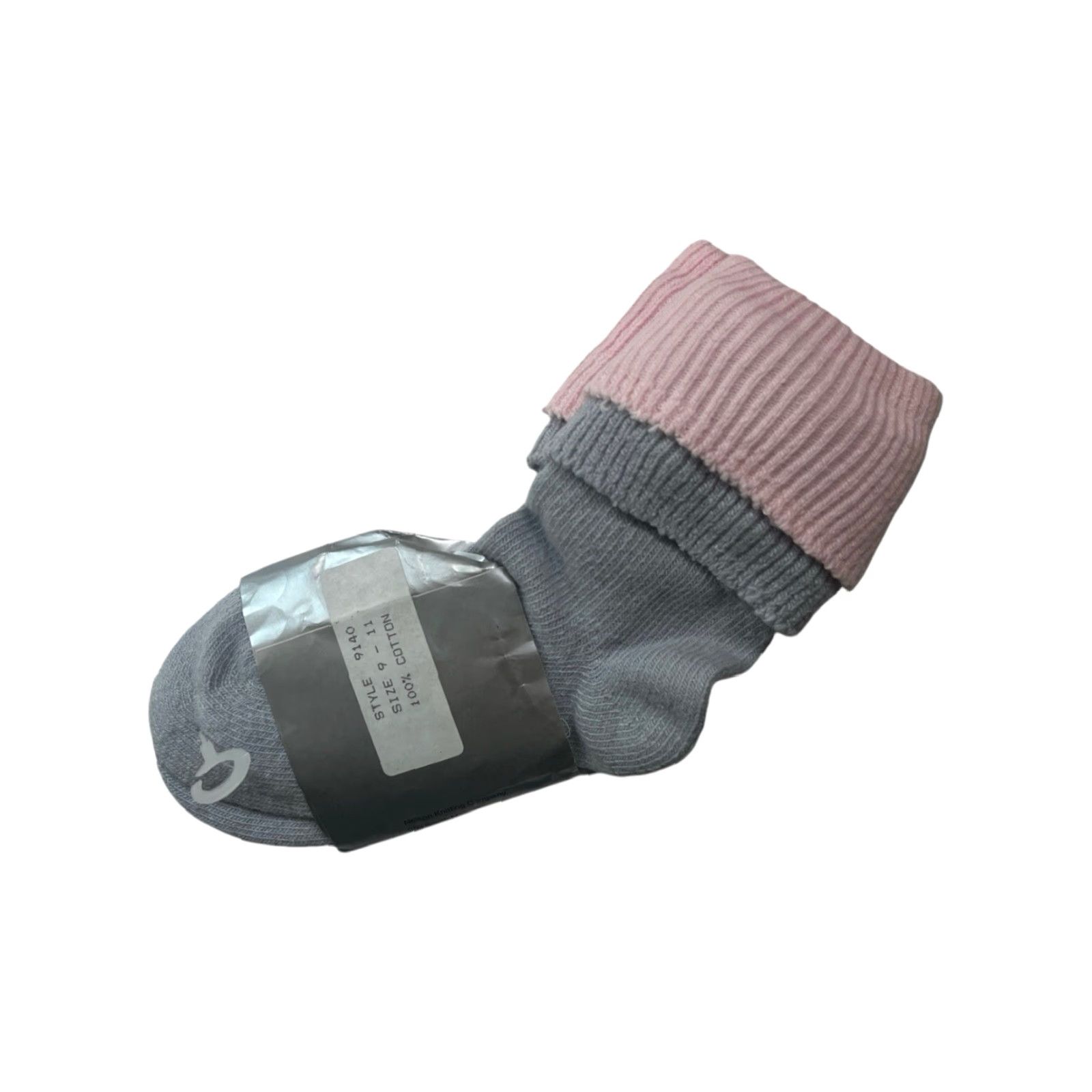 Doublet VINTAGE Nelson Socks Women's 9-11 Crew 80s NIP NOS Grey Pink Double Cuff Size ONE SIZE - 5 Thumbnail