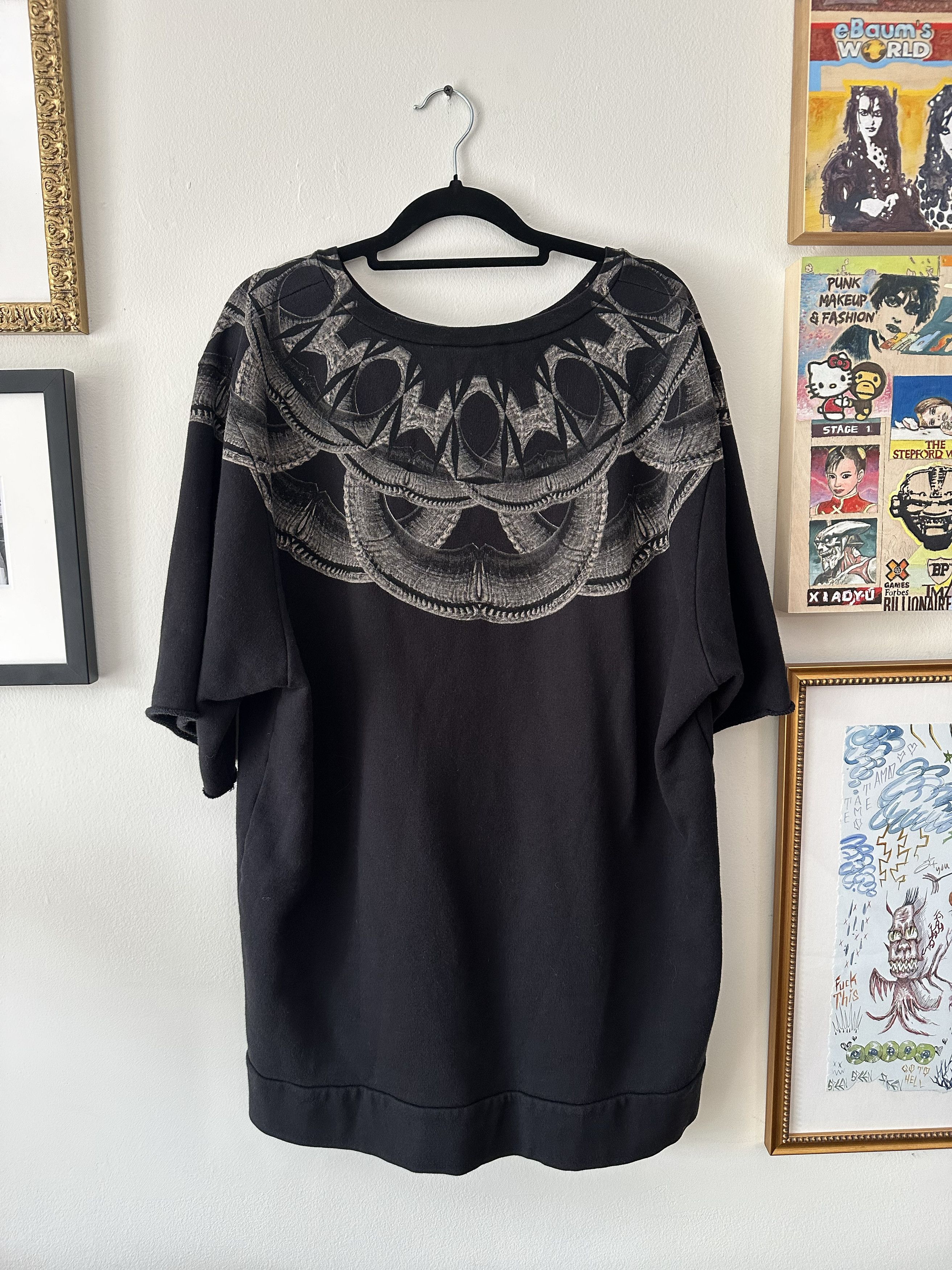 Marcelo Burlon Marcelo Burlon Black Short Sleeve Sweatshirt Size US XL / EU 56 / 4 - 2 Thumbnail