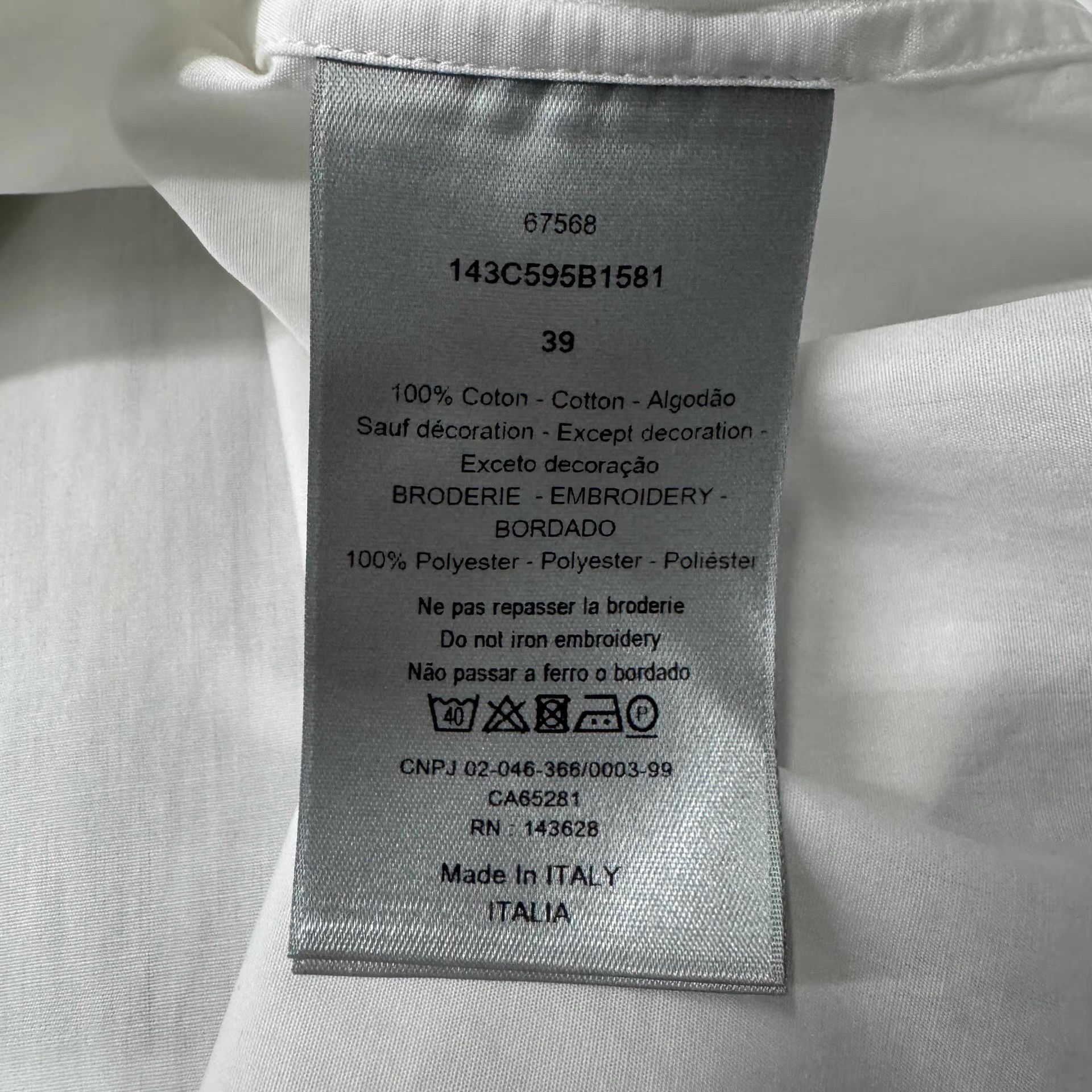 Dior DIOR White Slogan Embroidered Shirt Q10 Size US L / EU 52-54 / 3 - 4 Thumbnail