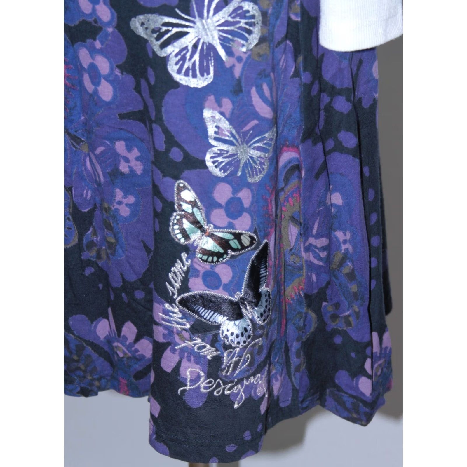 Desigual Desigual Skirt M Womens Midi Cotton Blue Skirt Size 32" / US 10 / IT 46 - 2 Thumbnail