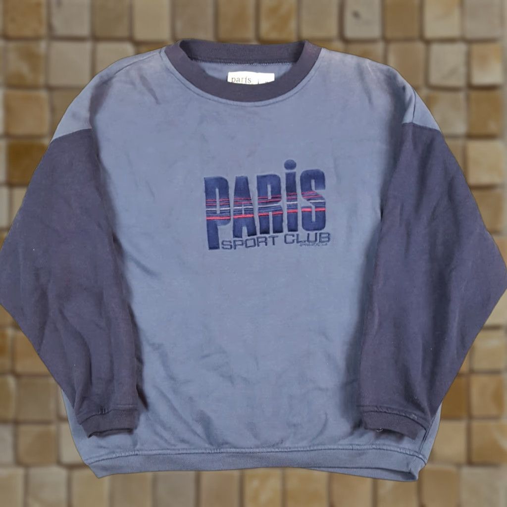 Vintage VINTAGE Paris Sport Club Sweatshirt Shirt Mens M Blue Pullover Crewneck Boxy 90s Y2K College Sports Urban Fashion Size US M / EU 48-50 / 2 - 1 Thumbnail