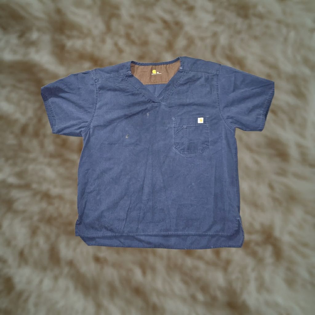 Carhartt Carhartt Shirt Mens XL Ripstop Utility Workwear Short Sleeve Pocket Scrub Top Blue Size US XL / EU 56 / 4 - 1 Thumbnail