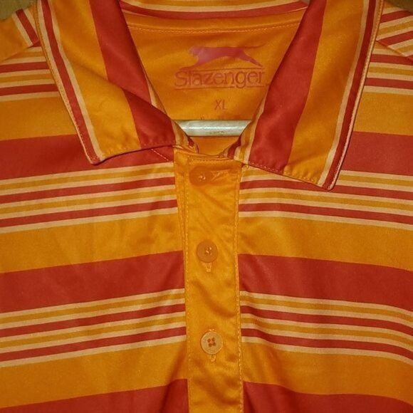 Vintage Slazenger Golf Diagonal Cut Buttoned Striped Short Sleeve Sz Size US XL / EU 56 / 4 - 3 Thumbnail