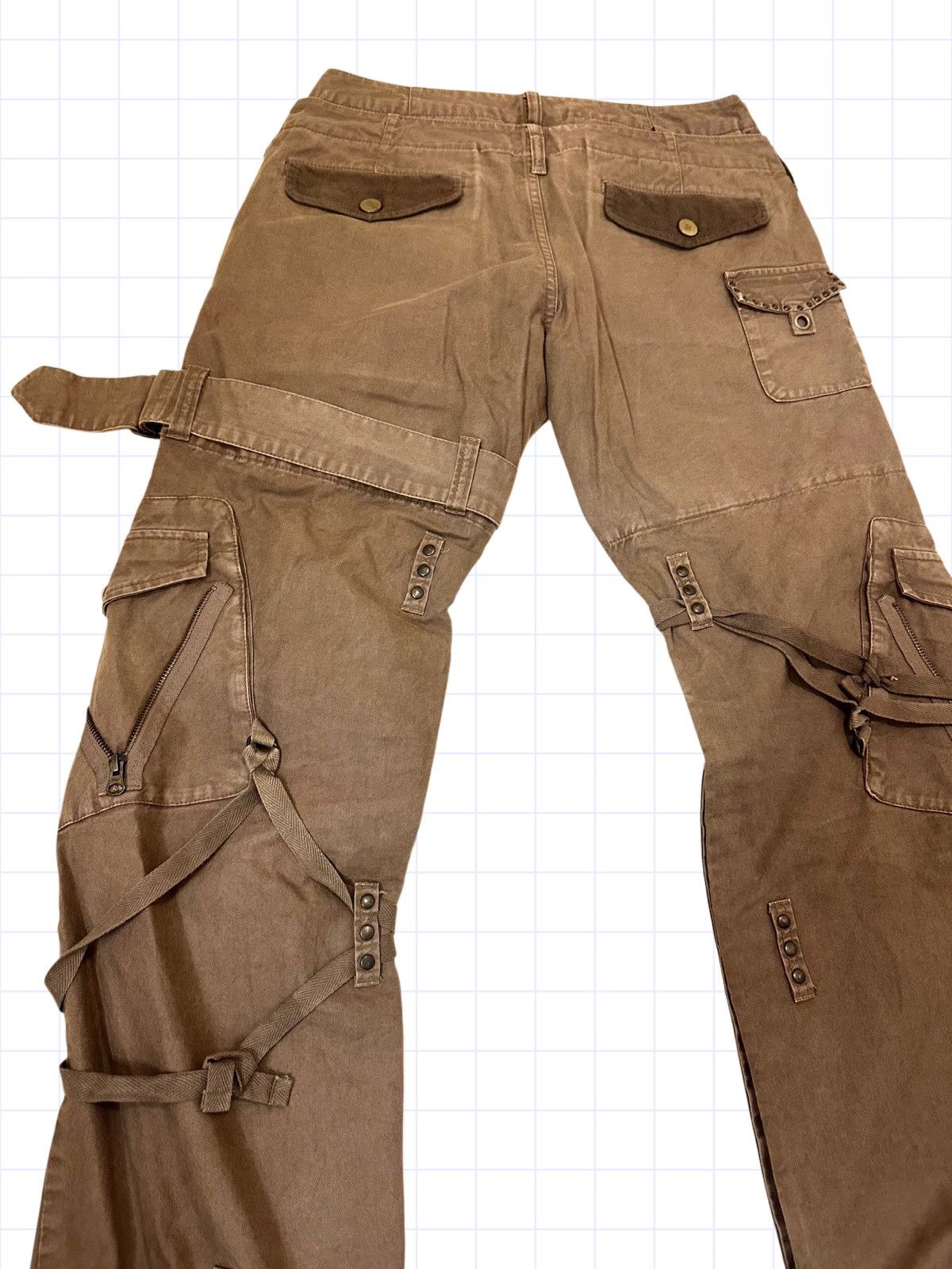 Japanese Brand × Vintage Vintage Double Waisted Japanese Twill Pants Denim Tan Brown Size US 32 / EU 48 - 7 Thumbnail