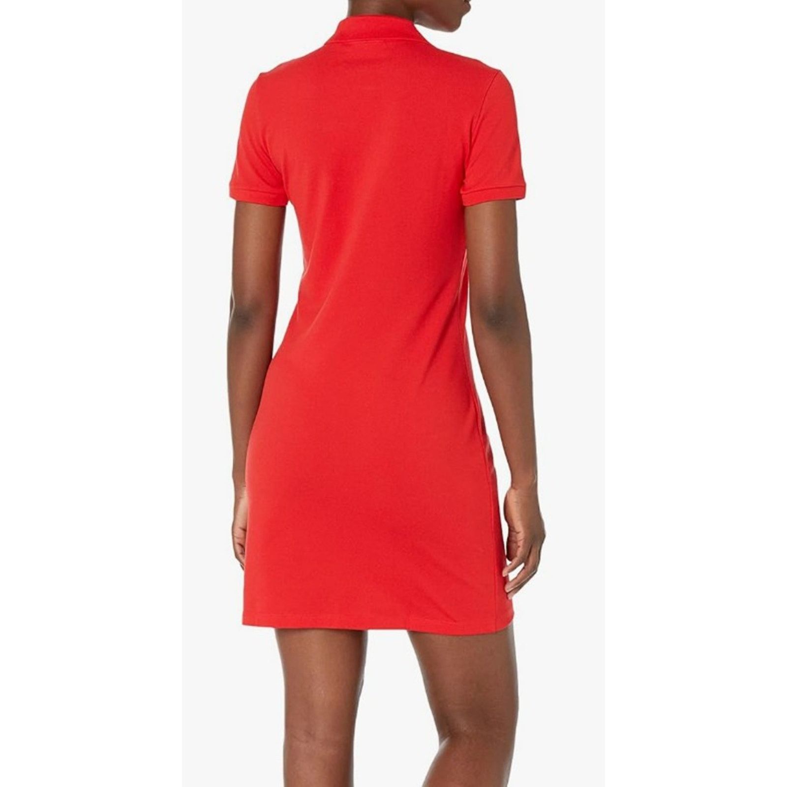 Lacoste Lacoste Women's Short Sleeve Slim Fit Stretch Dress Red 4 Size S / US 4 / IT 40 - 3 Thumbnail