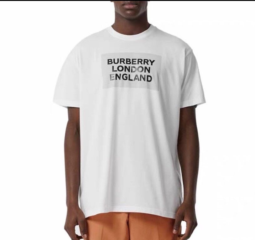 Burberry Burberry Bbr White Logo Letter Print Cotton T-Shirt Size M / US 6-8 / IT 42-44 - 7 Thumbnail