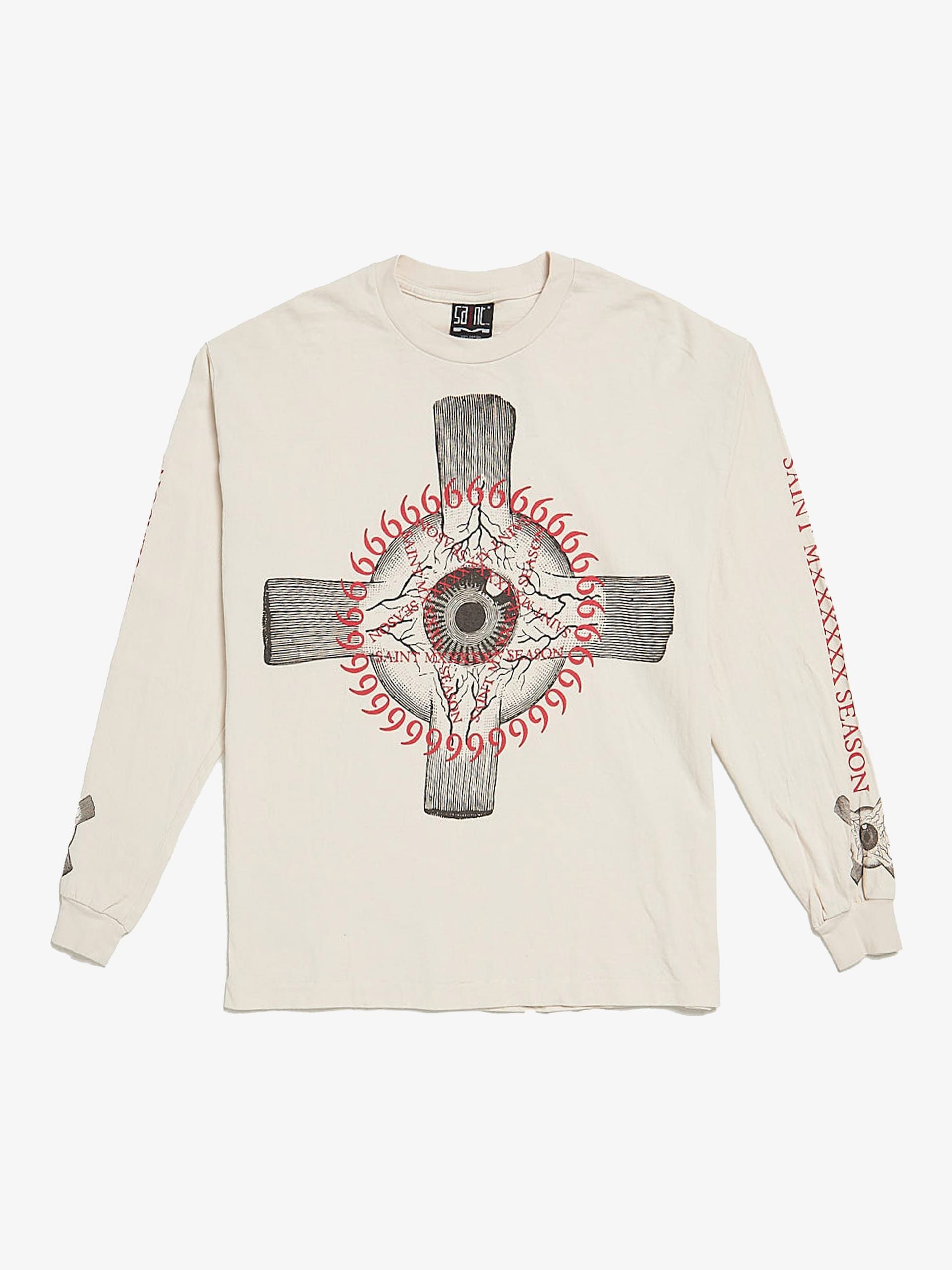 Saint Michael Beige Evil Eye Printed Cotton Longsleeve Size US S / EU 44-46 / 1 - 1 Thumbnail