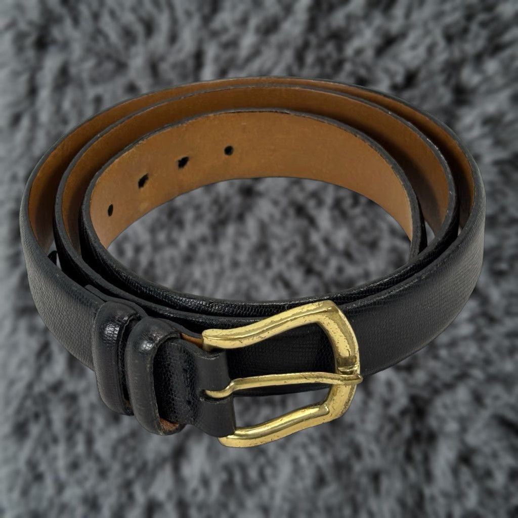 Vintage VINTAGE Trafalgar Belt Leather Black 38 Men USA Belt Leather Black 38 Trafalgar Mens Belt Size 38 - 1 Thumbnail