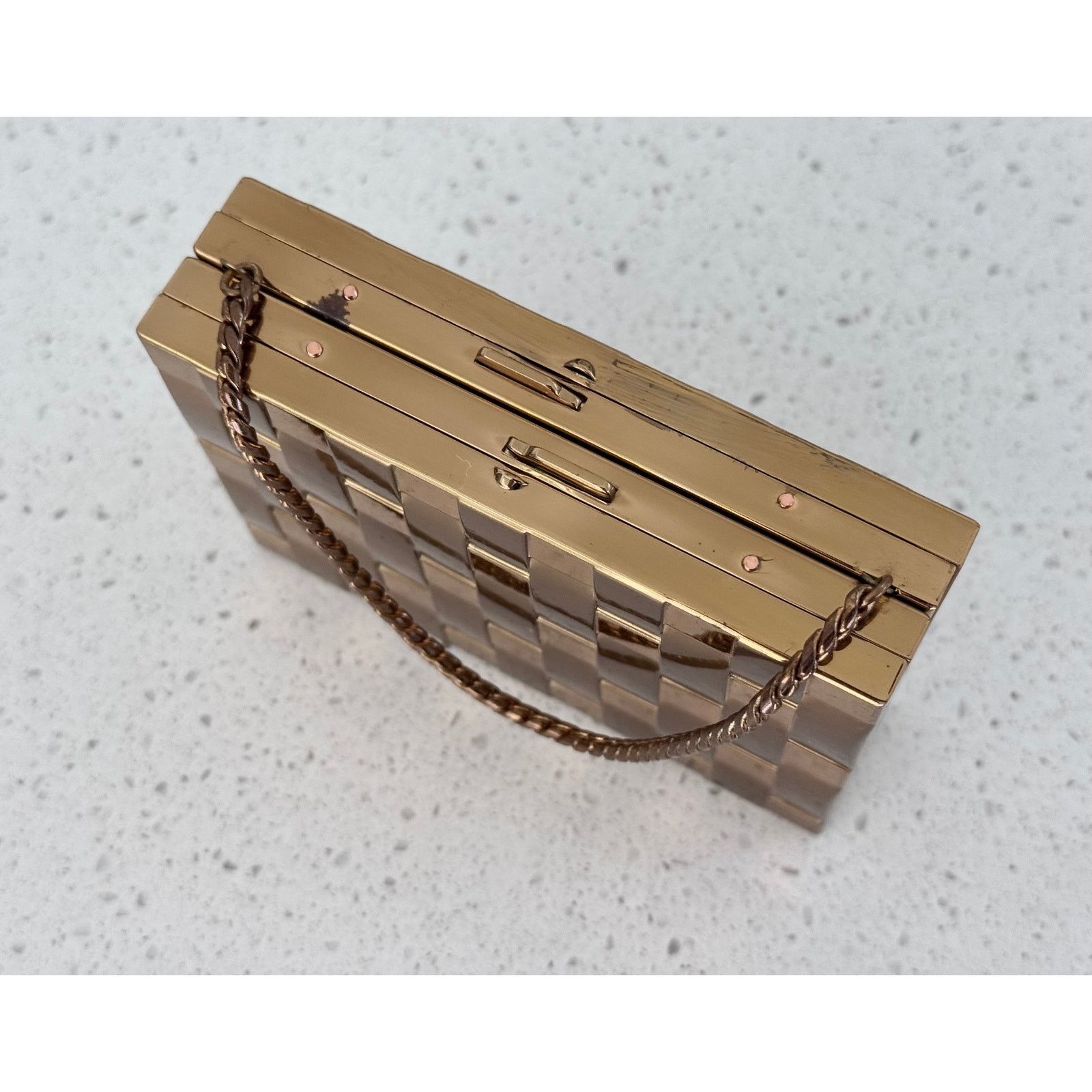 Vintage Vintage Miniaudiere & Makeup Gold Basket Weave Compact Case Size ONE SIZE - 2 Thumbnail