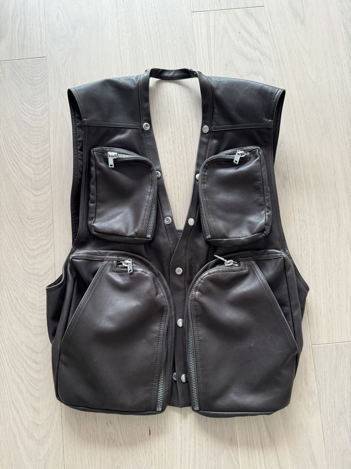 Rick Owens Rick Owens Concordians Leather Cargo Vest Size US M / EU 48-50 / 2 - 2 Thumbnail
