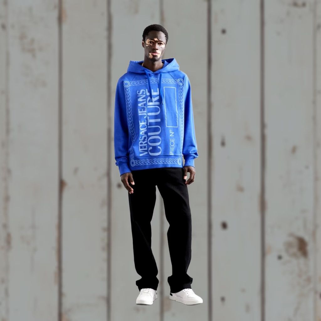 Versace Jeans Couture VERSACE JEANS COUTURE Hoodie L Blue NWT Mens Pullover Over Design Colorful Italy Size US L / EU 52-54 / 3 - 1 Thumbnail