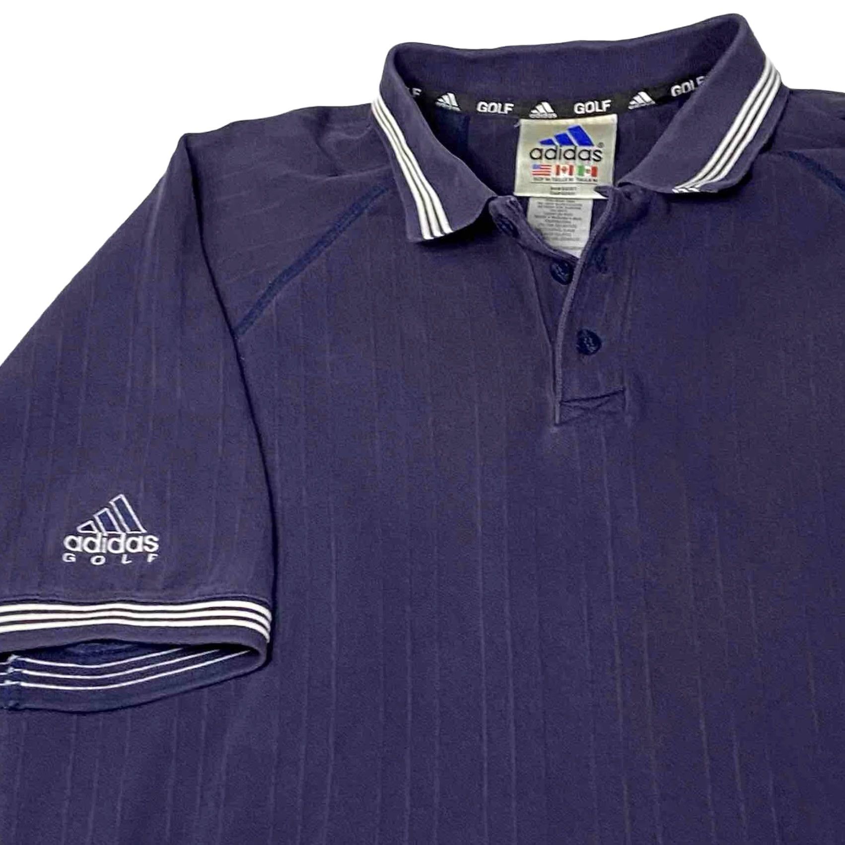 Adidas VINTAGE Adidas Golf Polo Shirt Mens L Blue White Embroidered Logo Size US L / EU 52-54 / 3 - 3 Thumbnail