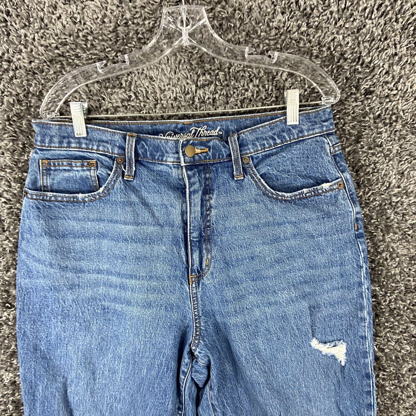 Vintage VINTAGE Universal Thread Jeans Women 14 Blue Distressed Straight Size ONE SIZE - 7 Thumbnail