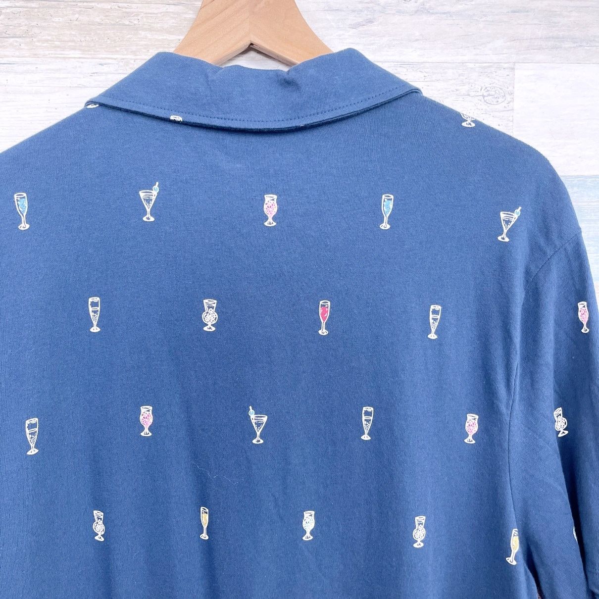 American Rag American Rag Cocktail Martini Print Polo Shirt Blue Mens XL Size US XL / EU 56 / 4 - 6 Thumbnail