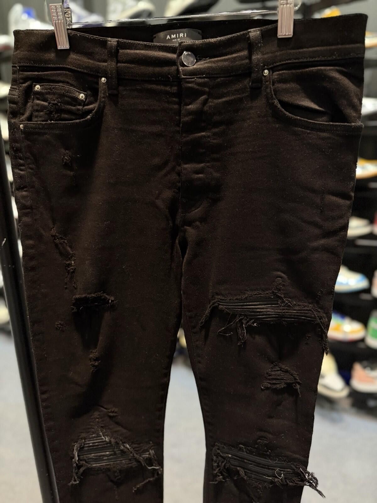 Amiri Size 33 - Amiri Black Pants MX1 Black Patch Jeans Size US 33 - 7 Thumbnail