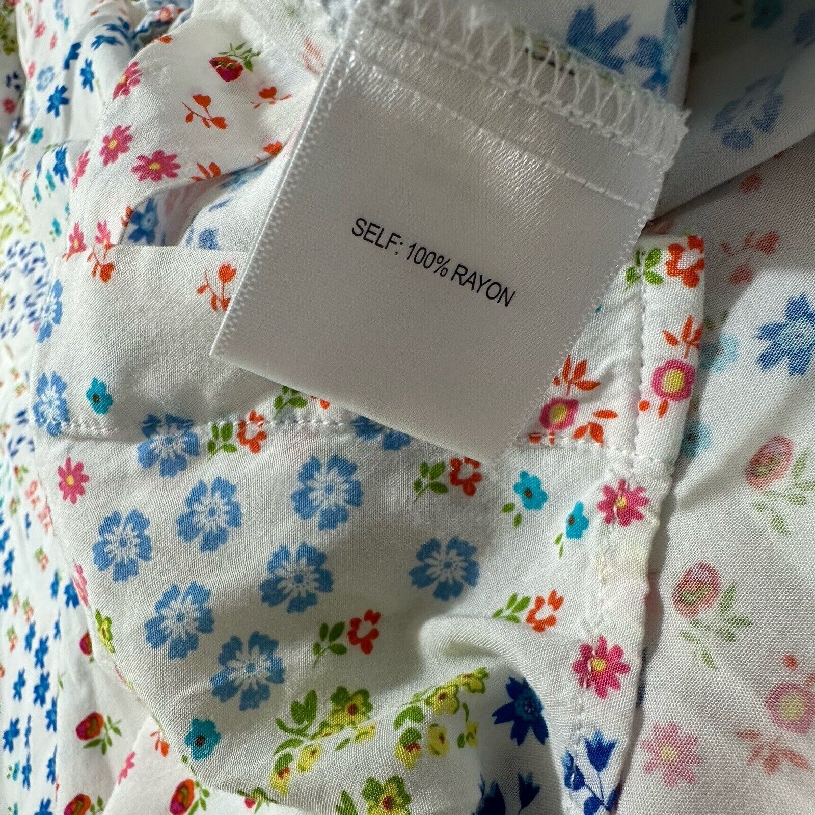 Other Jane and Delancey Medium White Floral Blouse Flutter Sleeves Size M / US 6-8 / IT 42-44 - 4 Thumbnail