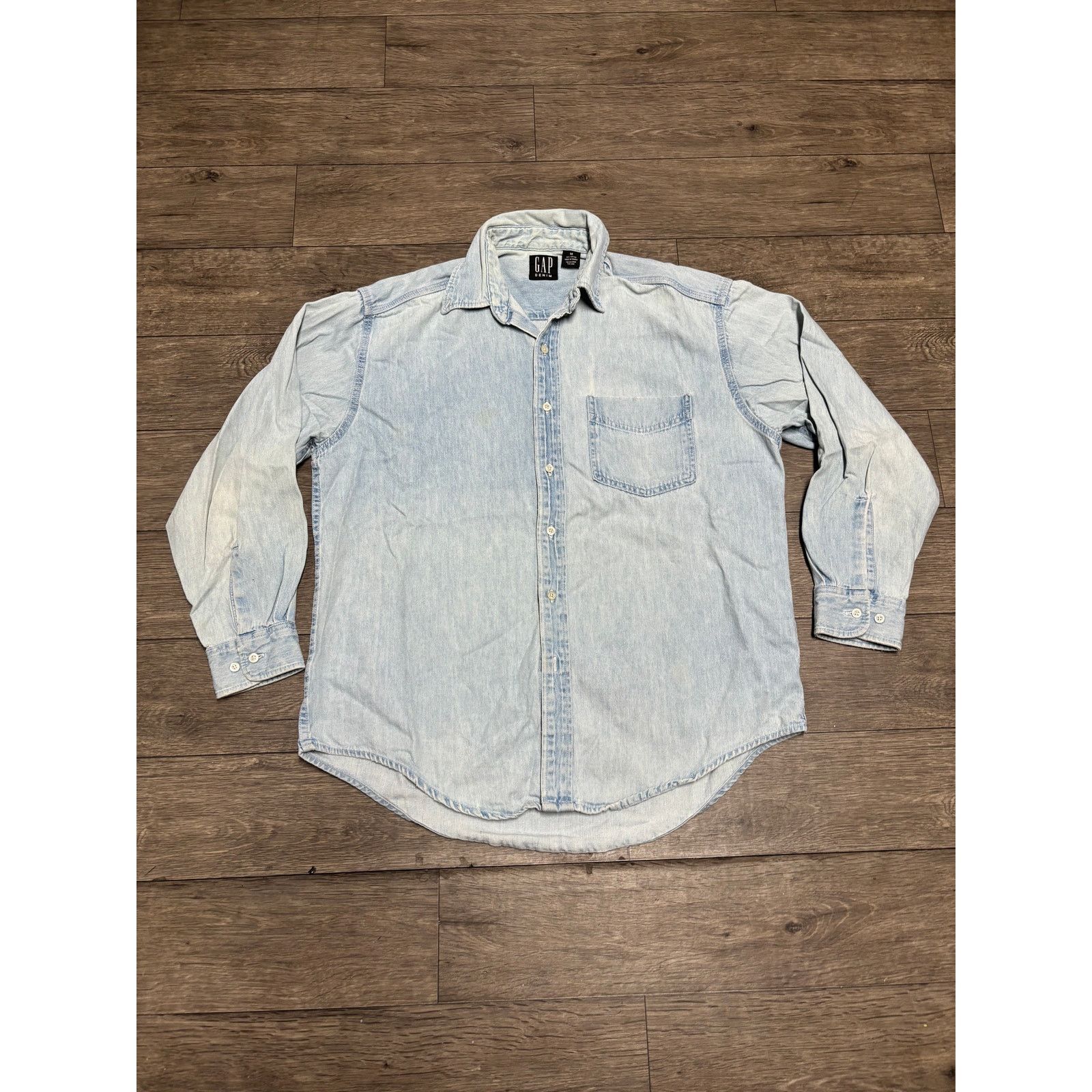 Gap × Vintage Vintage Gap Denim Blue Button Shirt Sz M Size US M / EU 48-50 / 2 - 1 Thumbnail