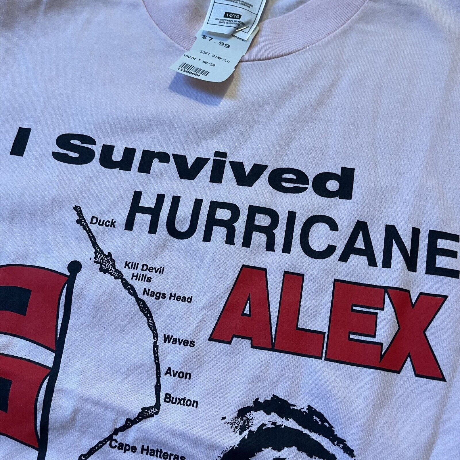 Fruit Of The Loom I Survived Hurricane Alex Vtg t-shirt Youth L never worn Size US L / EU 52-54 / 3 - 5 Thumbnail