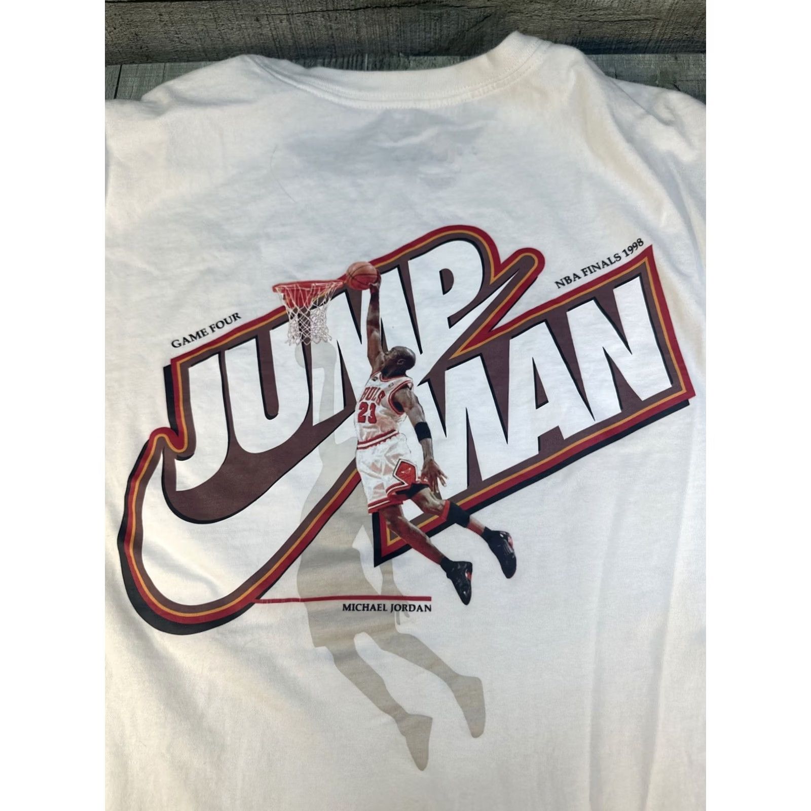 Jordan Brand Air Jordan Jumpman White Graphic T Shirt Mens XXL Short Sleeve L NBA Champs 98 Size US L / EU 52-54 / 3 - 2 Thumbnail