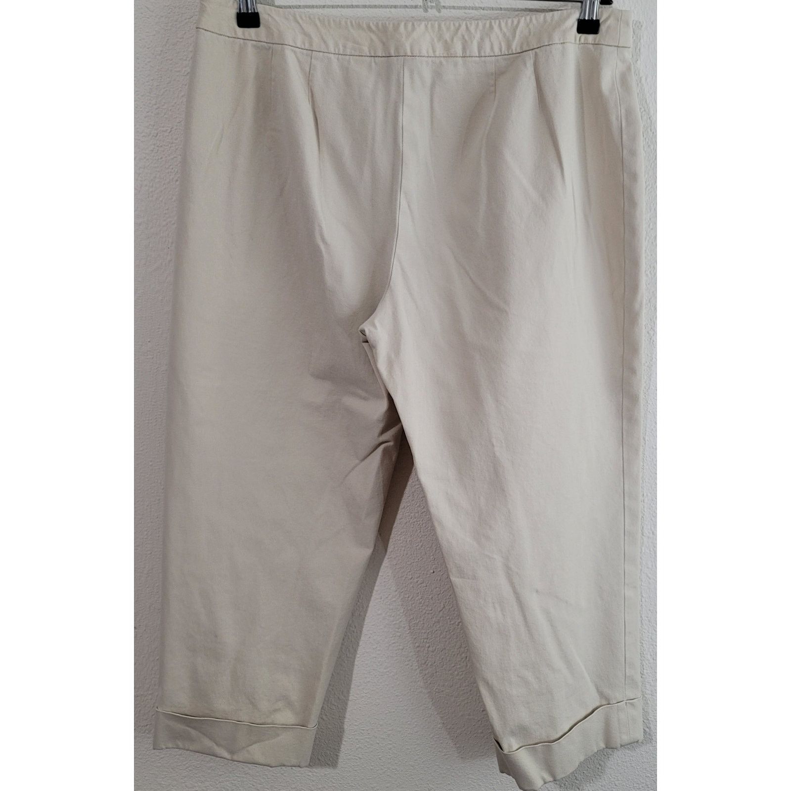 Other Dana Buchman Beige Tan Flat Front Ankle Pants16 Cuffed Hem Size 38" / US 16 / IT 52 - 3 Thumbnail