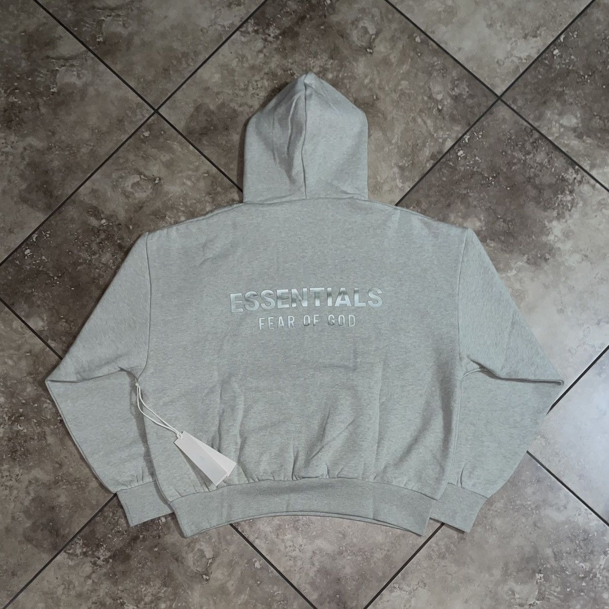 Fear of God Essentials Classic Hoodie Heather Stone Medium