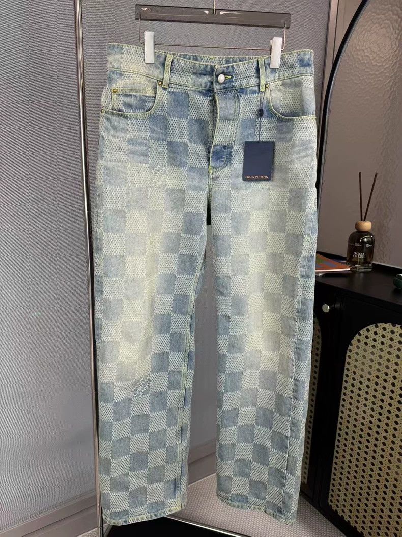 Louis Vuitton Louis Vuitton Blue Checkerboard Jeans Size US 32 / EU 48 - 1 Thumbnail