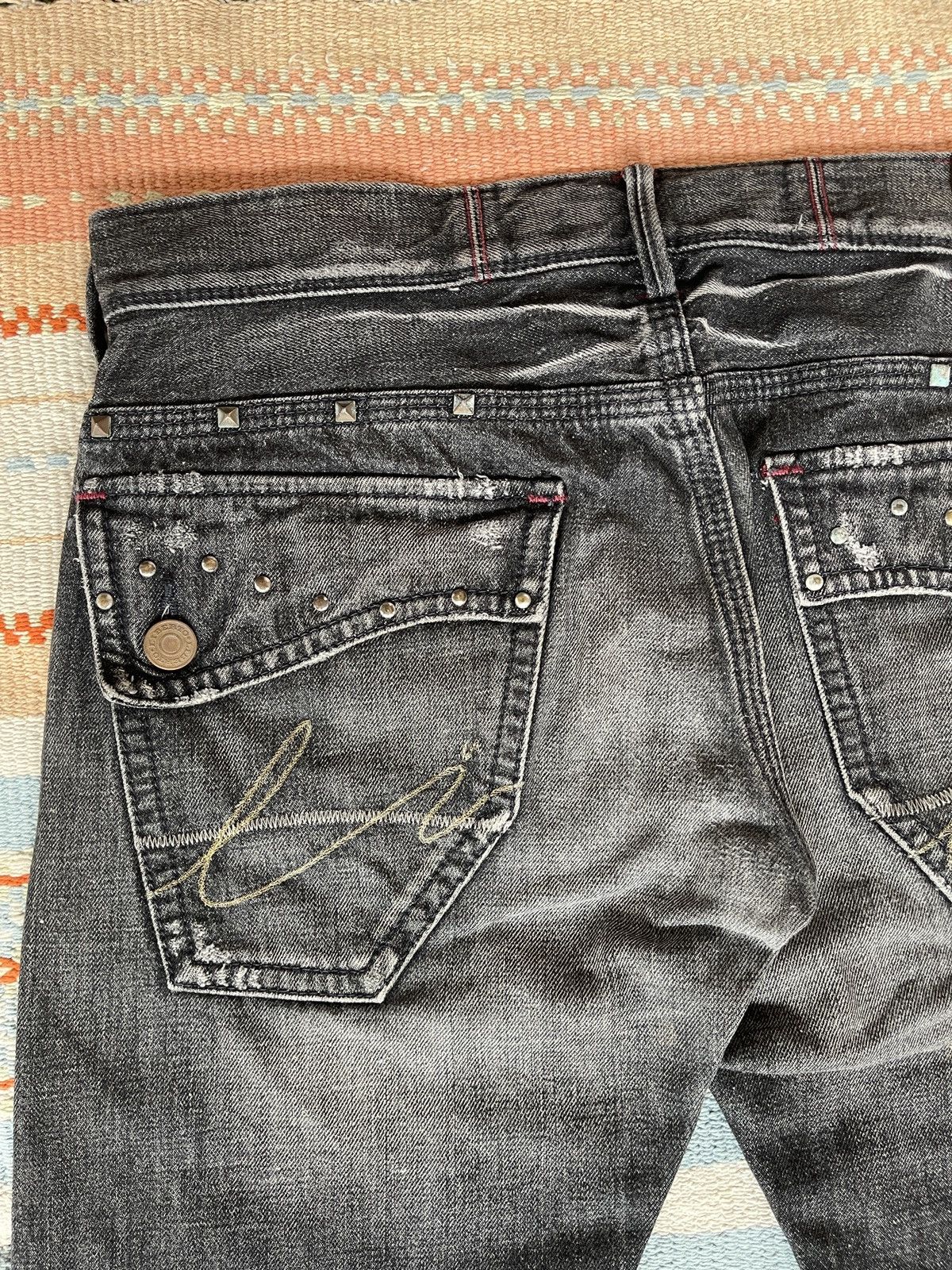 Cout de la Liberte Vintage🔥LIBERTO🔥Distressed Patchwork Denim Size US 36 / EU 52 - 14 Thumbnail