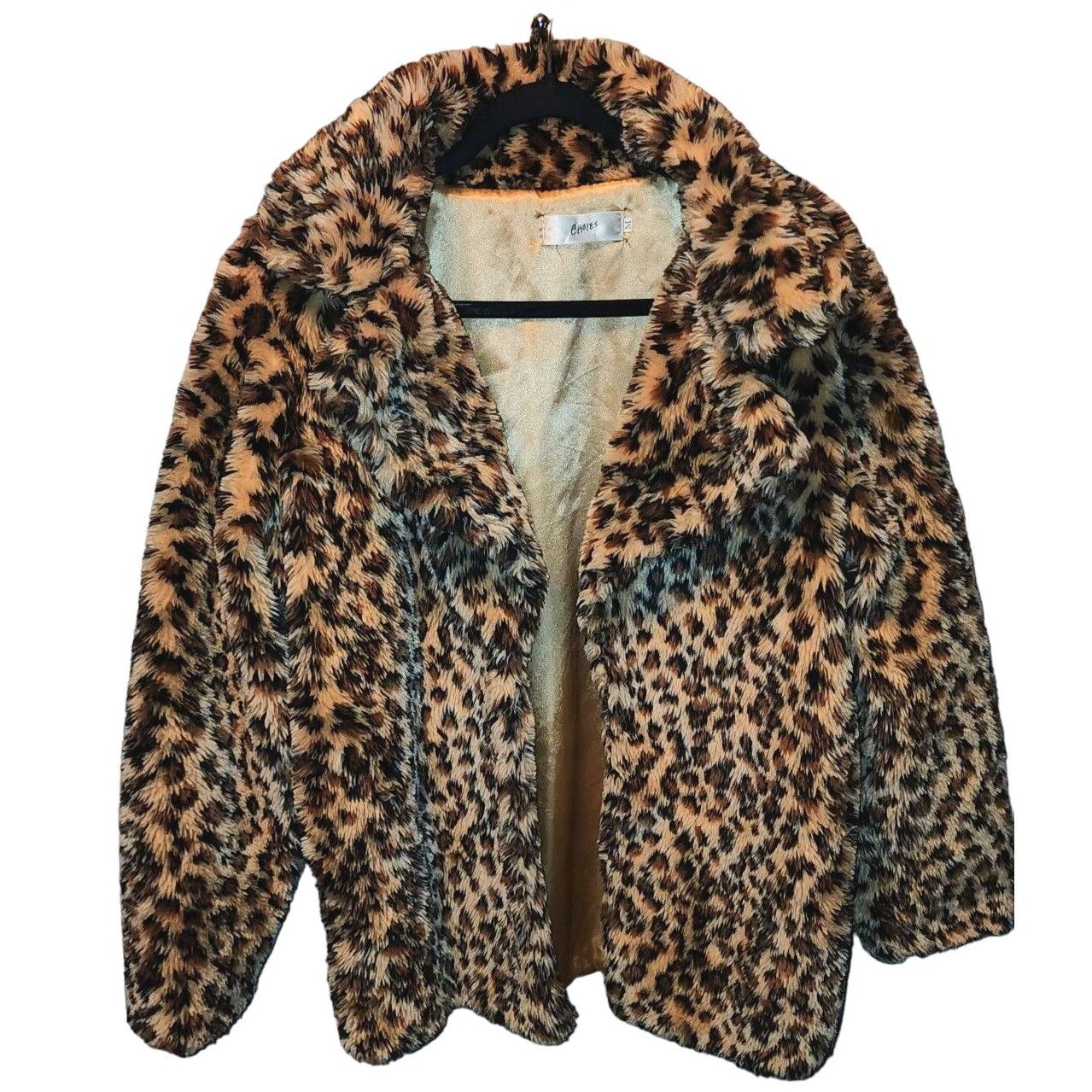 Vintage cheetah print faux fur jacket