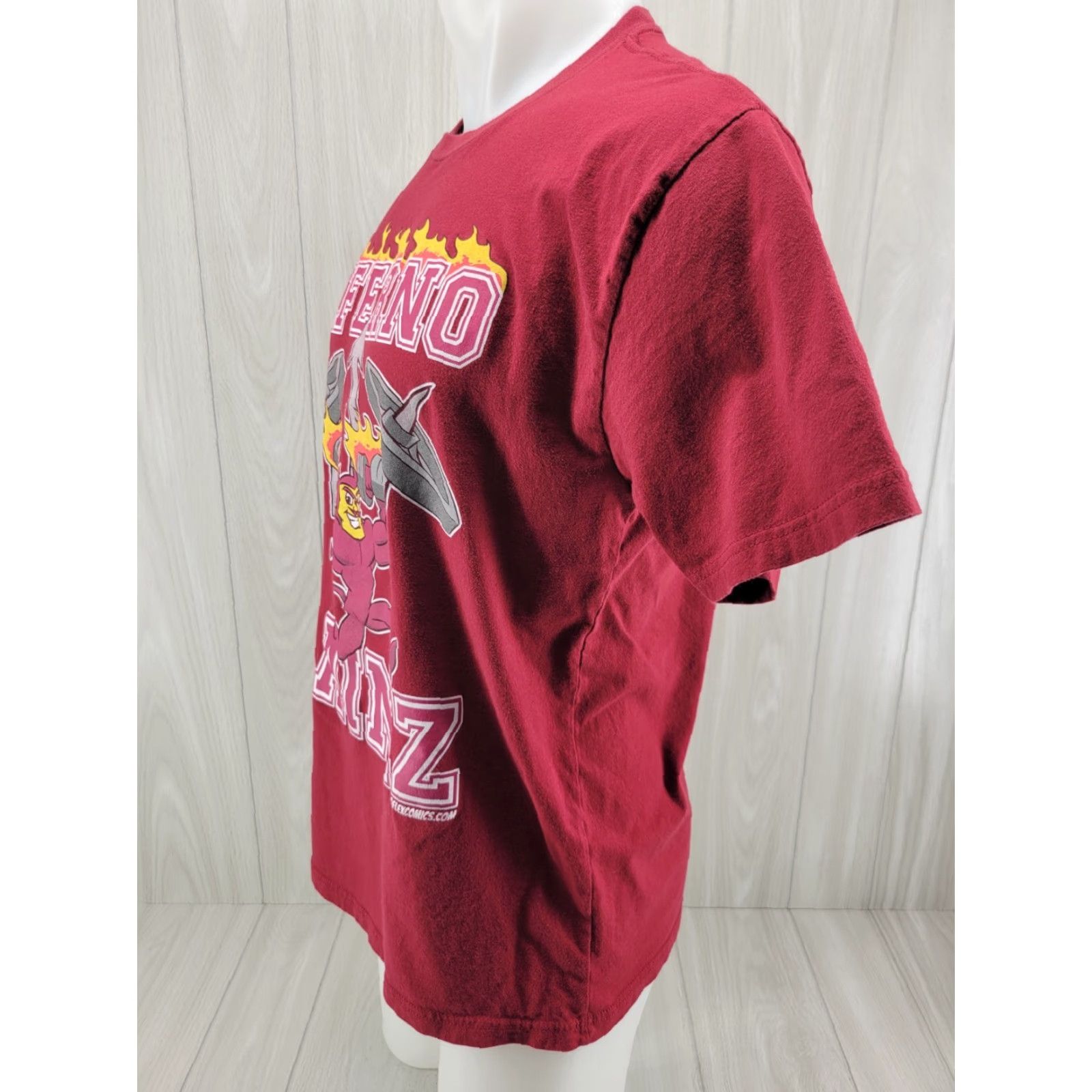 Next Level Flex Comics Inferno Games T-shirt Red Size Large Men's T-Shirt Short Sleeve Crew Neck Graphic Print Personalized Tee Preshrunk Heavy Cotton Size US L / EU 52-54 / 3 - 3 Thumbnail