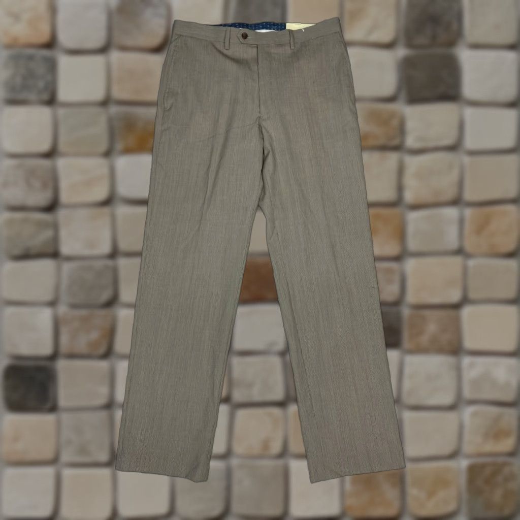 Ralph Lauren Lauren Ralph Lauren Pants Mens 34 Beige Wool Chino Striped Mid Rise Straight Leg Size US 34 / EU 50 - 1 Thumbnail