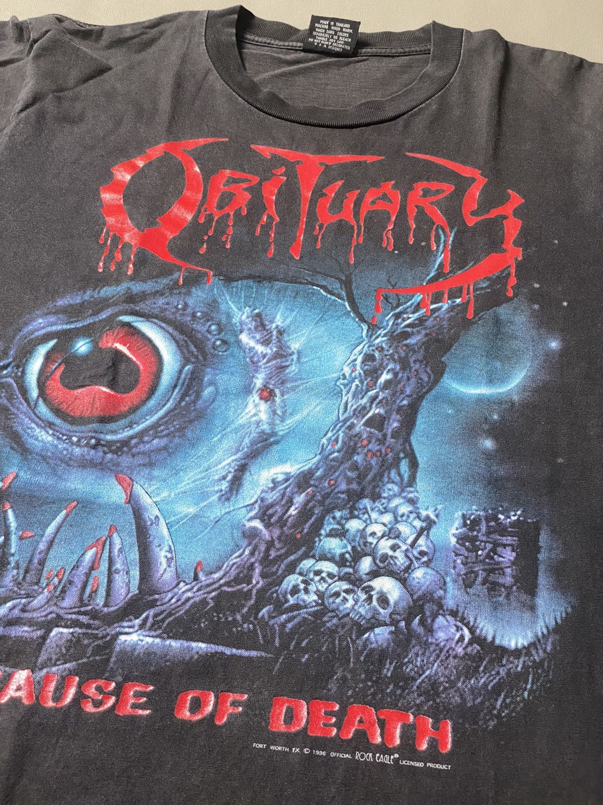 Band Tees × Vintage Vintage 90s Obituary Cause Of Death Tshirt Size US L / EU 52-54 / 3 - 3 Thumbnail