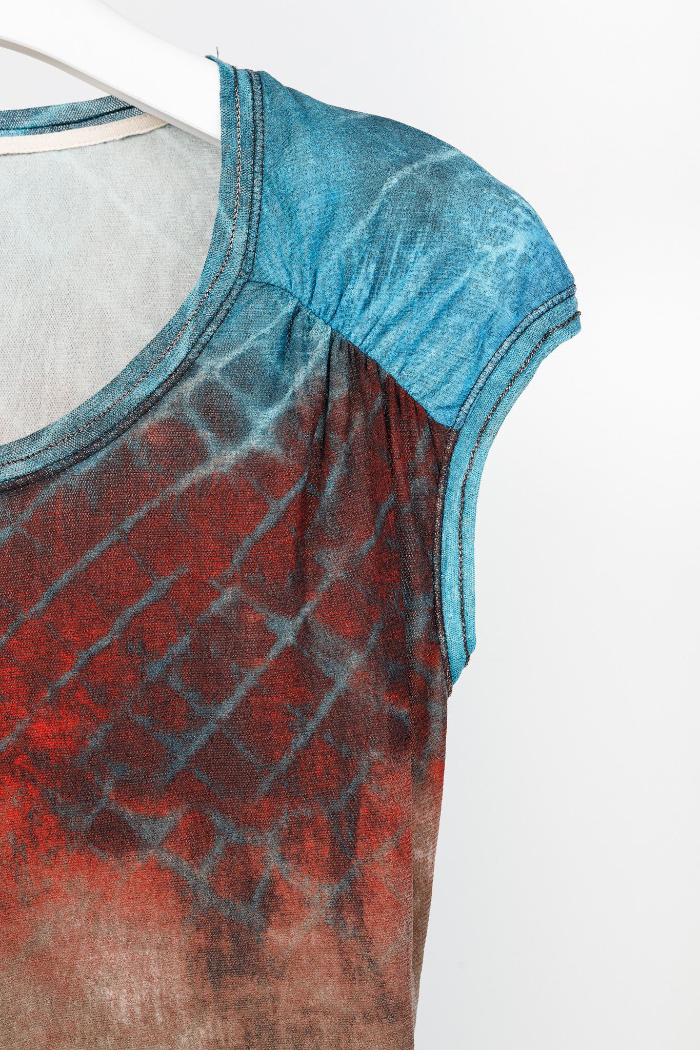 Other Luisa Cerano Red & Brown Mesh Abstract-Print Top Size M / US 6-8 / IT 42-44 - 5 Thumbnail