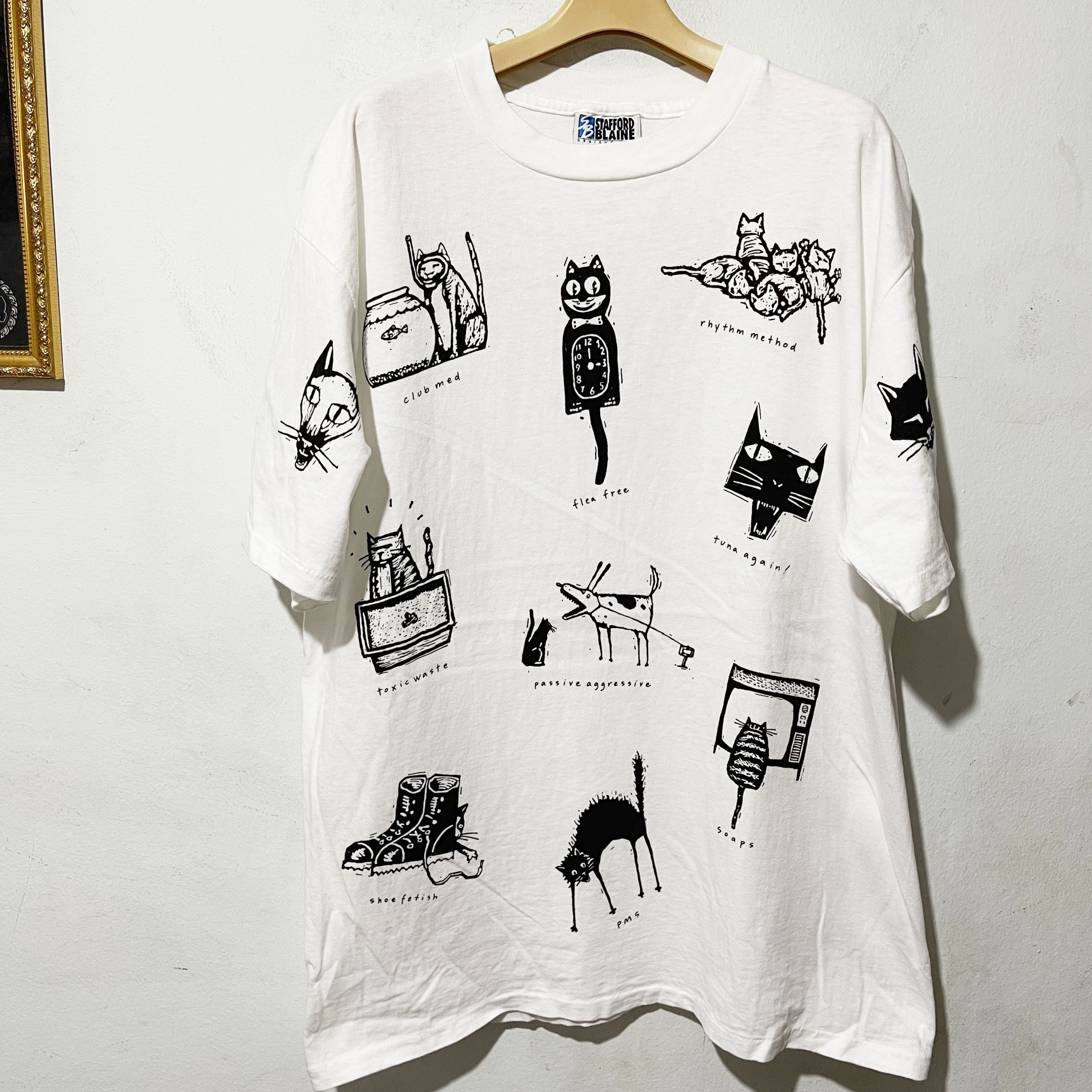 Vintage Vintage 90s Studio Roja Cat Humor T-Shirt Size US XL / EU 56 / 4 - 1 Thumbnail