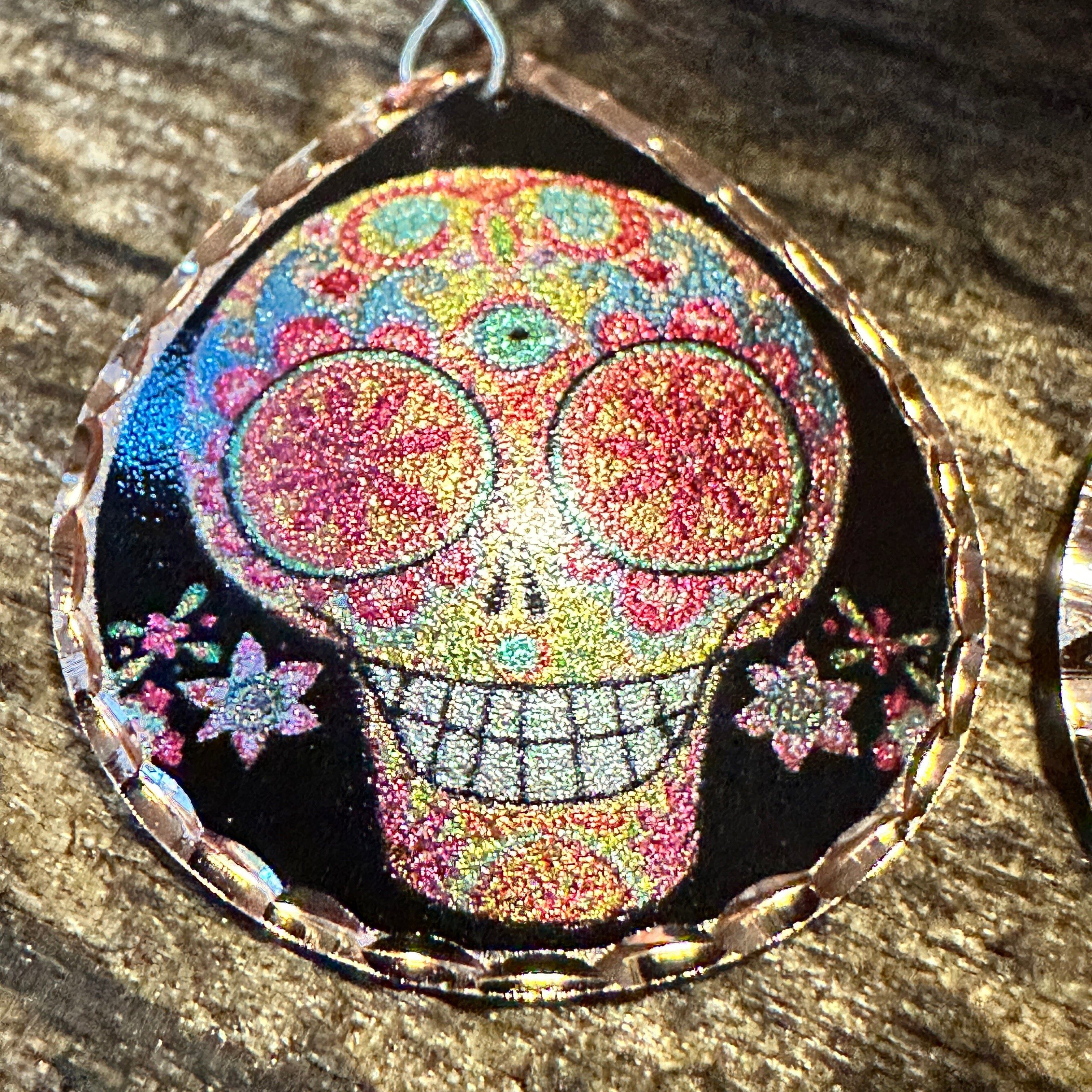 Other Handmade Boho Copper Earrings, Day of The Dead Wire Earrings Size ONE SIZE - 9 Thumbnail