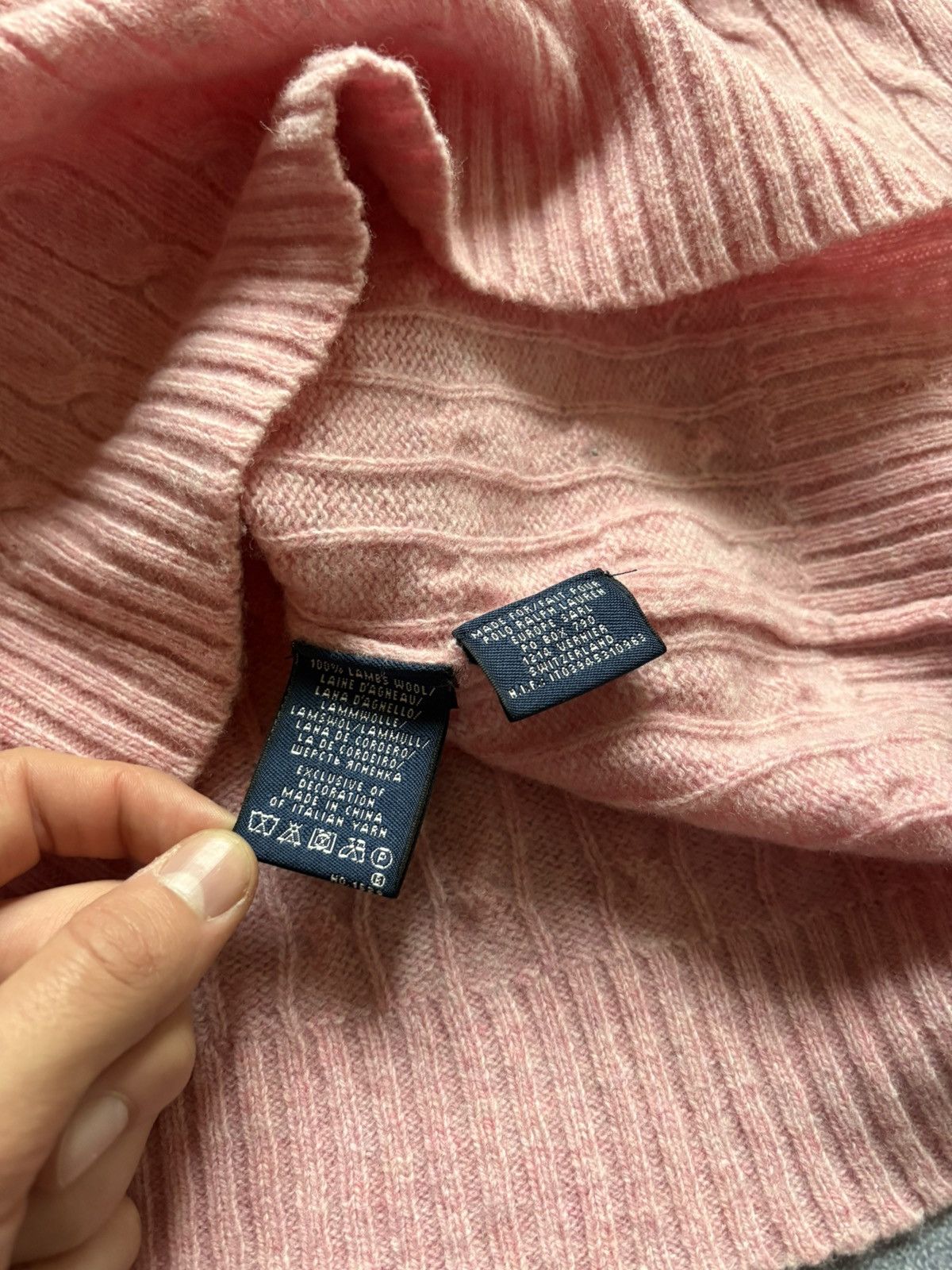 Polo Ralph Lauren Vintage Polo Ralph Lauren V-Neck Wool Pink Knitted Sweater Size XL / US 12-14 / IT 48-50 - 7 Thumbnail
