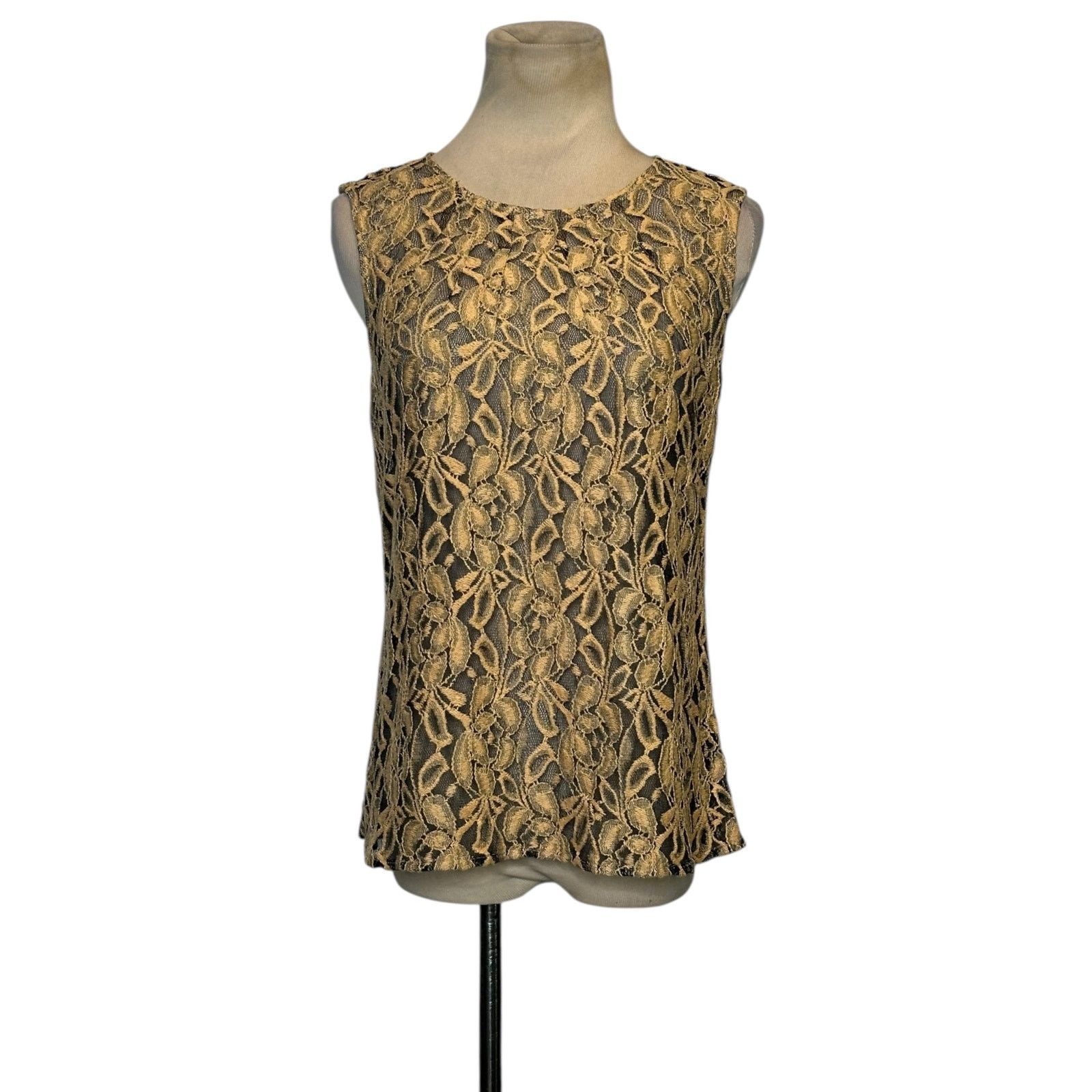 Evan Picone Evan Picone beige lace sleeveless blouse size Small Size S / US 4 / IT 40 - 13 Thumbnail