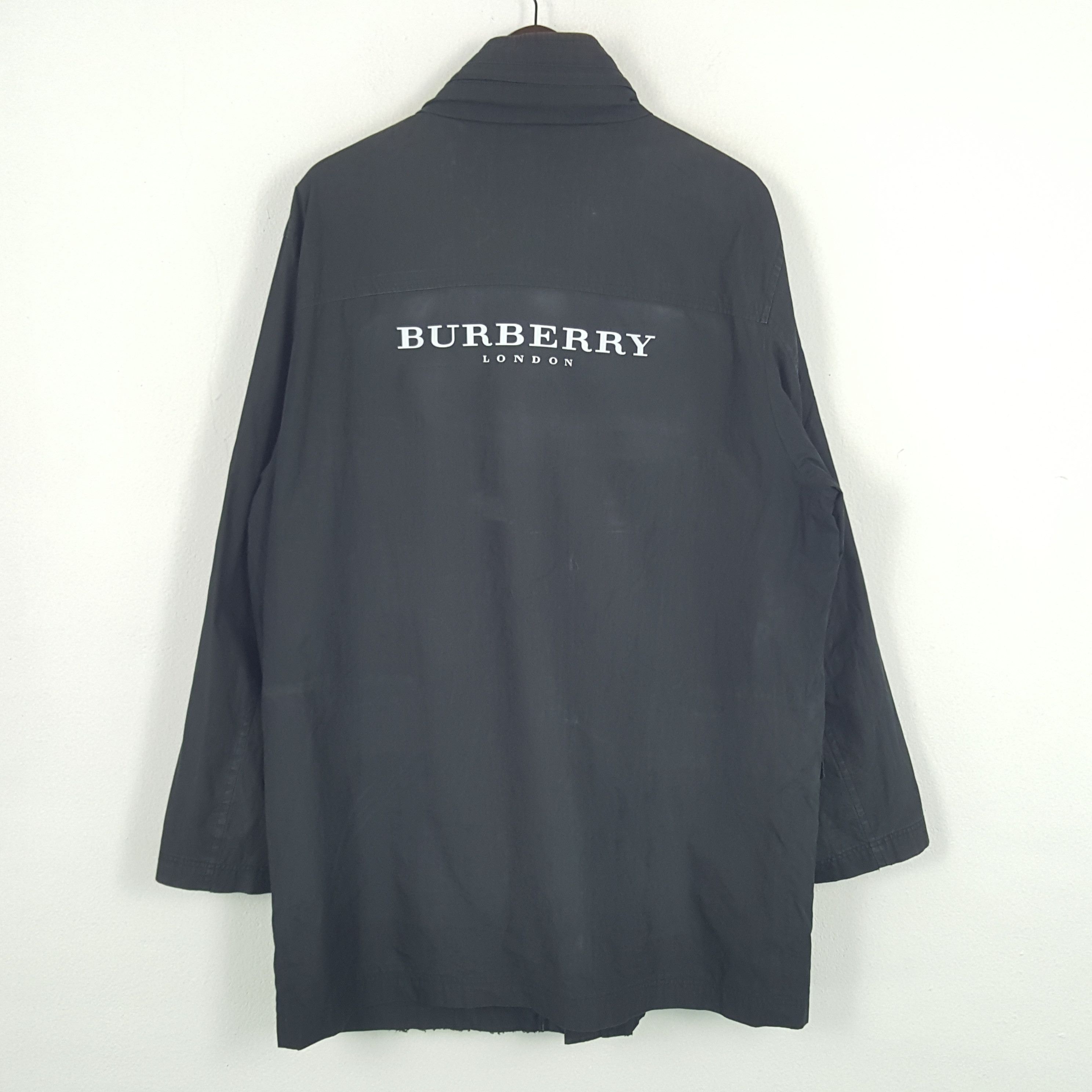 Vintage Burberry London Custom Art Spellout Long Jacket