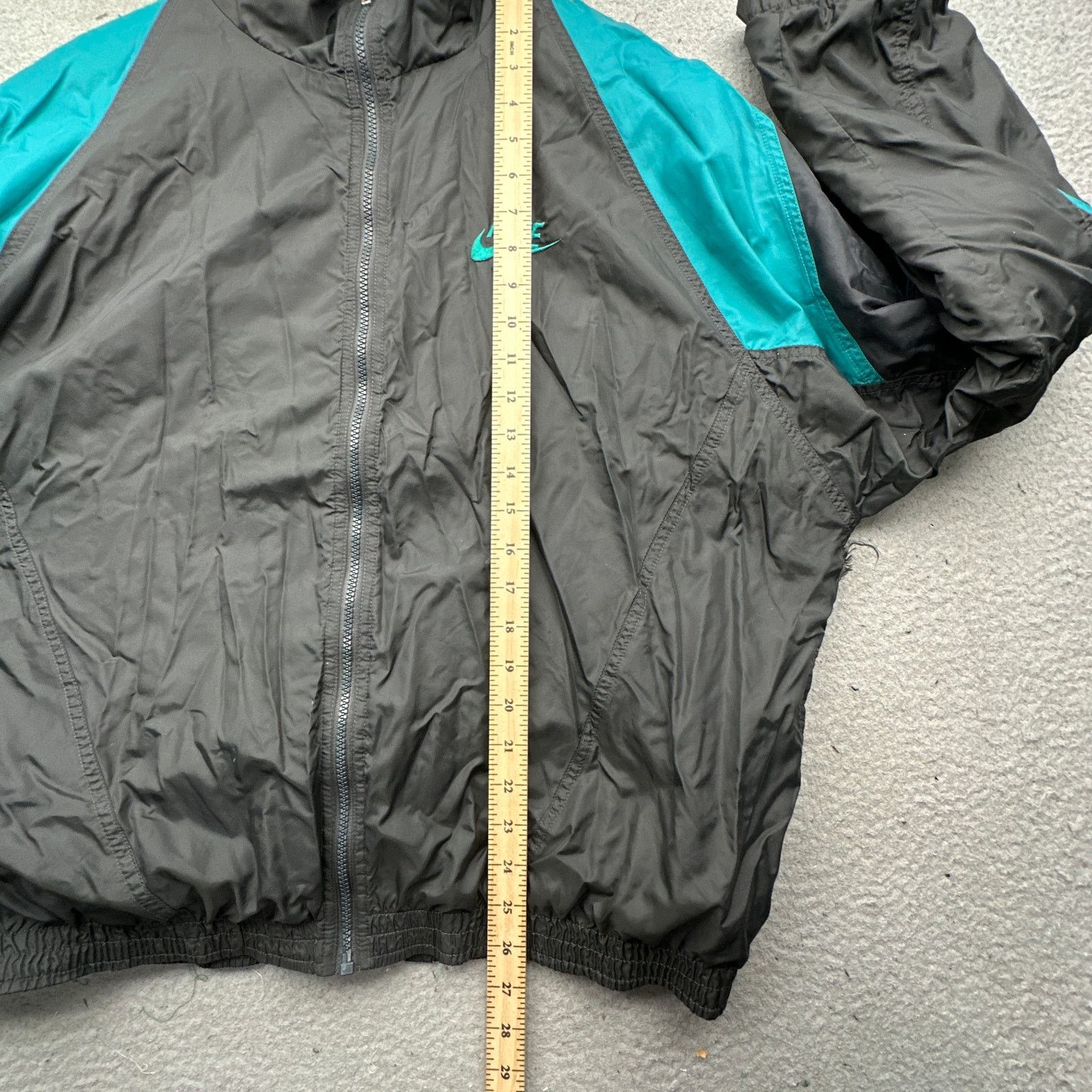Nike Vintage Nike Teal Black Full Zip Windbreaker Jacket Large Size US L / EU 52-54 / 3 - 4 Thumbnail