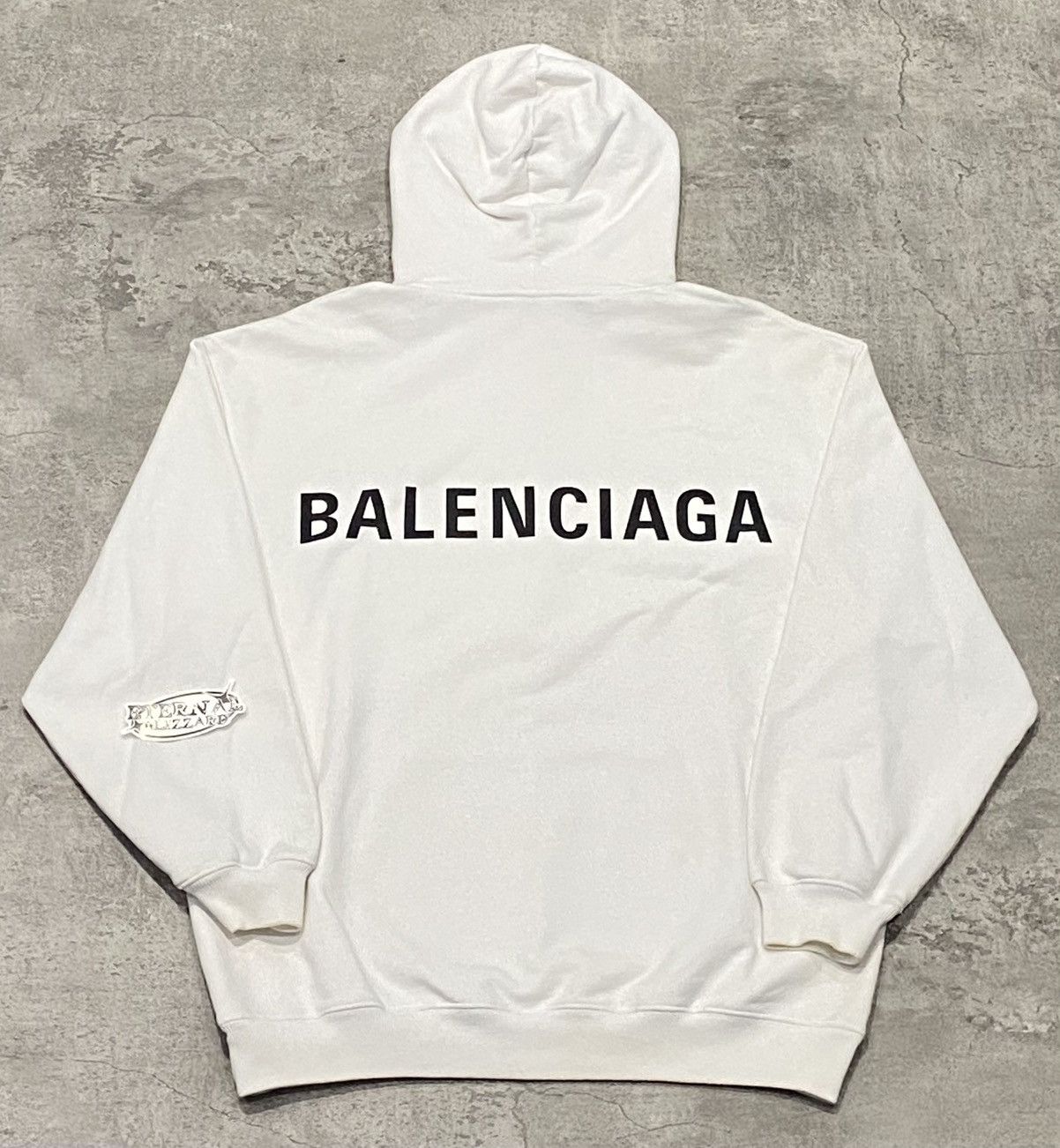 Balenciaga Balenciaga Back Logo Print White Hoodie Size US L / EU 52-54 / 3 - 1 Thumbnail